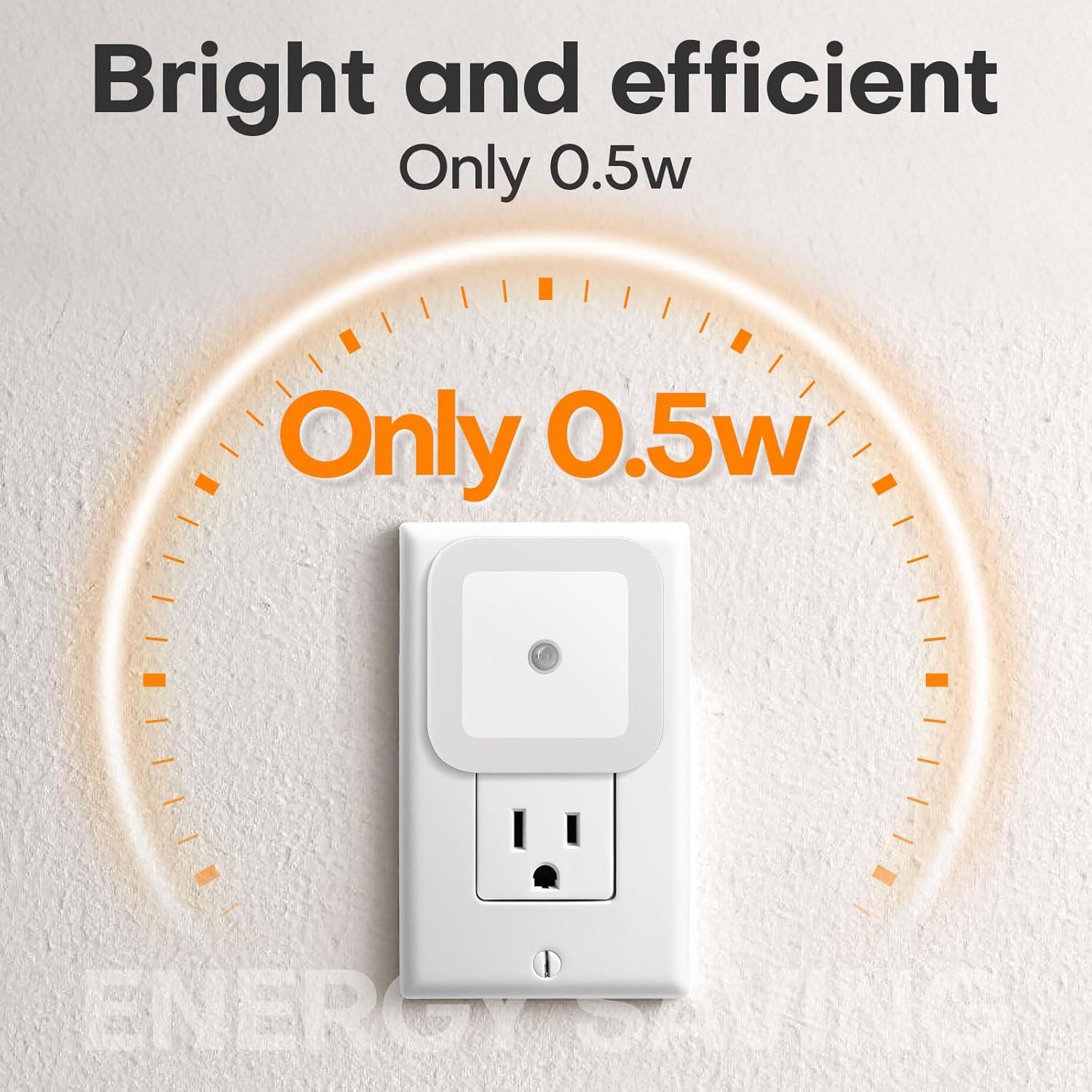 Luz Nocturna LED Amligy 0.5W con Sensor Automático - Paquete de 6