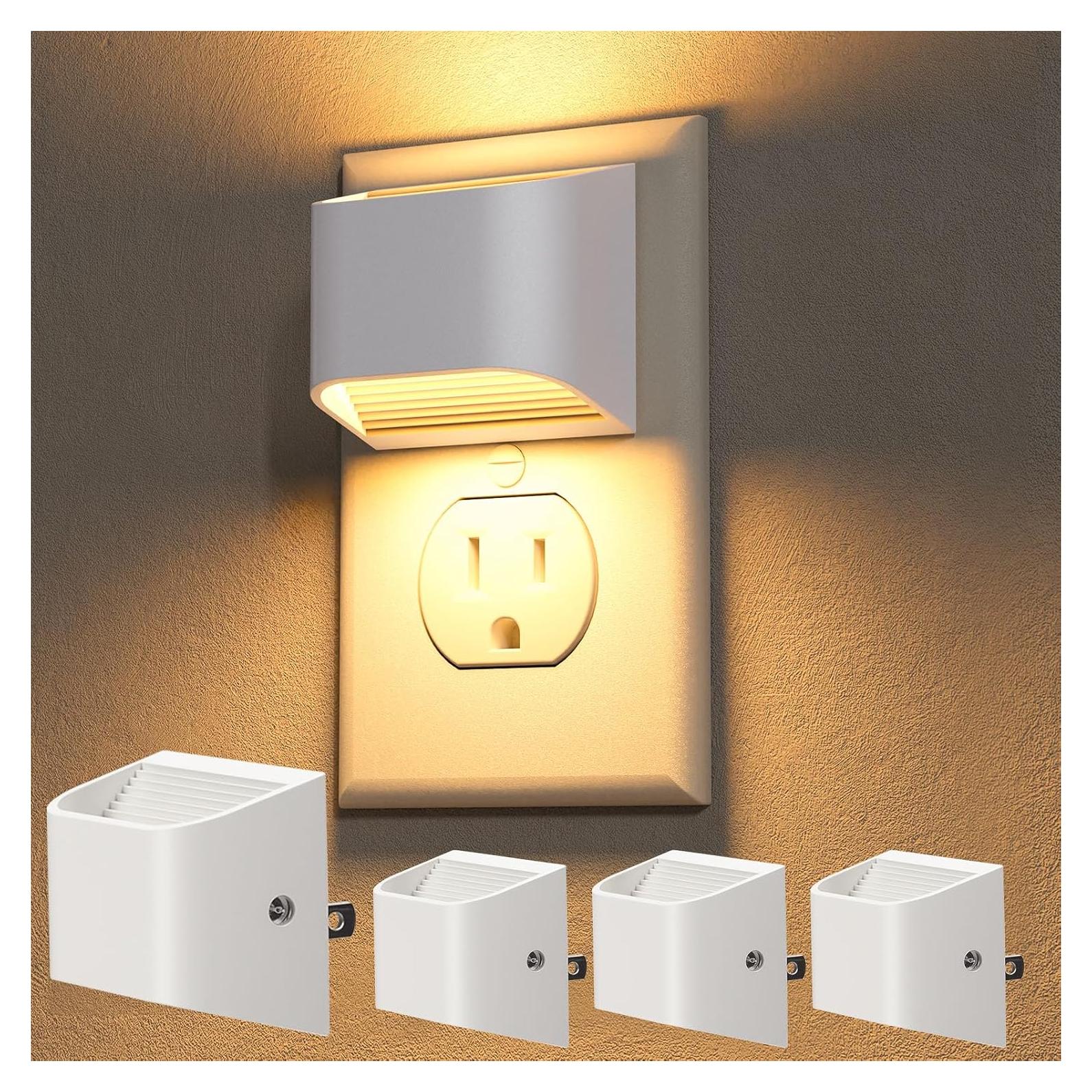 Luz Nocturna Enchufable NIORSUN 3000K Blanco Cálido 4 Paquete