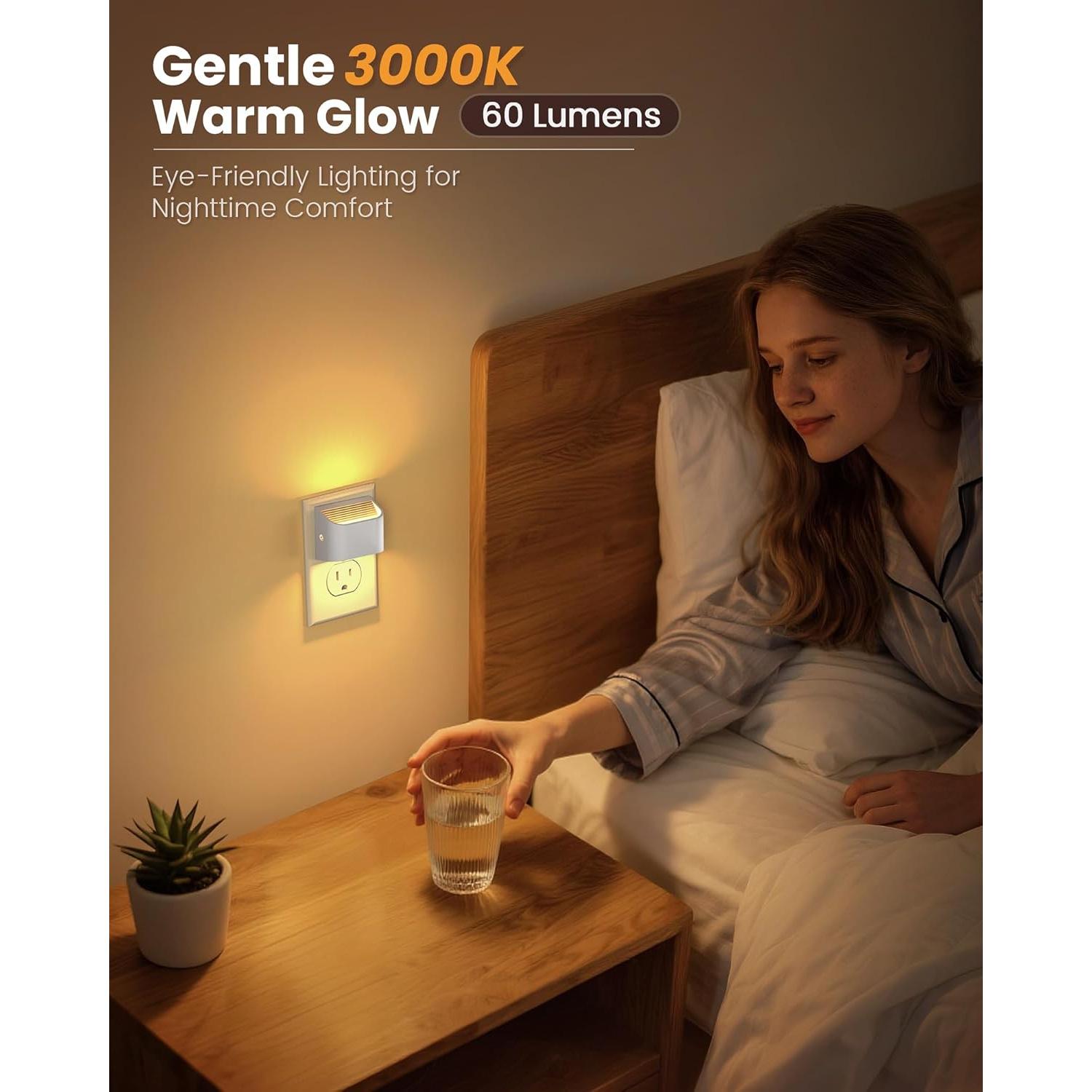 Luz Nocturna Enchufable NIORSUN 3000K Blanco Cálido 4 Paquete