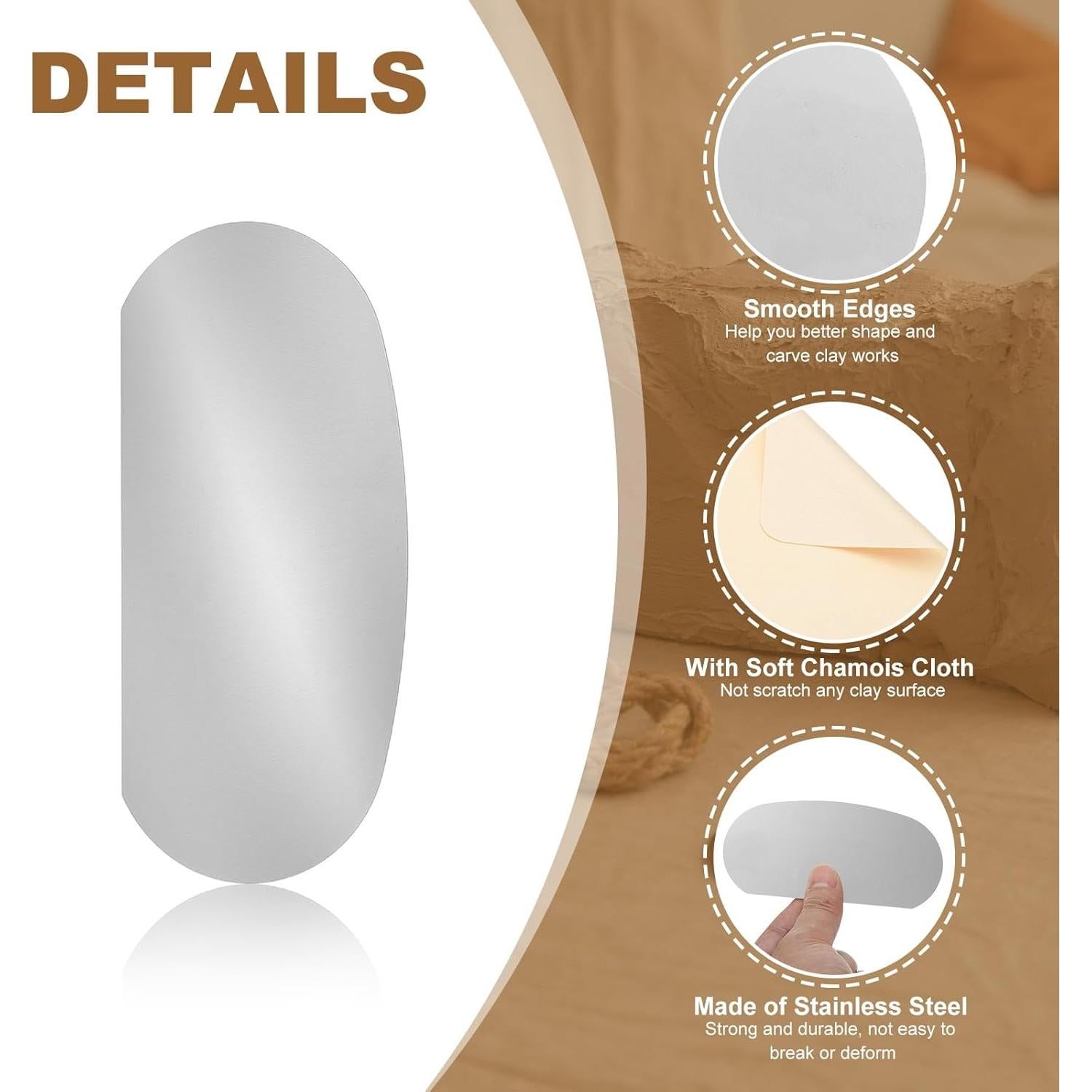 Kit de Herramientas de Cerámica YOKIVE 6 Piezas Acero Inoxidable