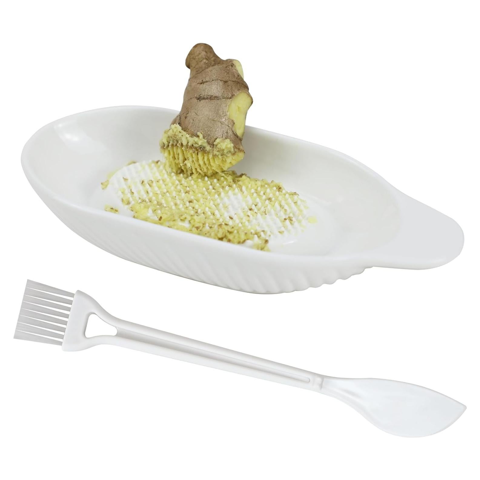 Rallador de Jengibre de Cerámica EIKS con Raspador y Cepillos