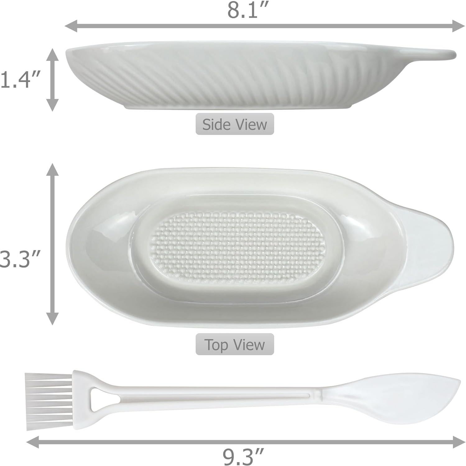 Rallador de Jengibre de Cerámica EIKS con Raspador y Cepillos