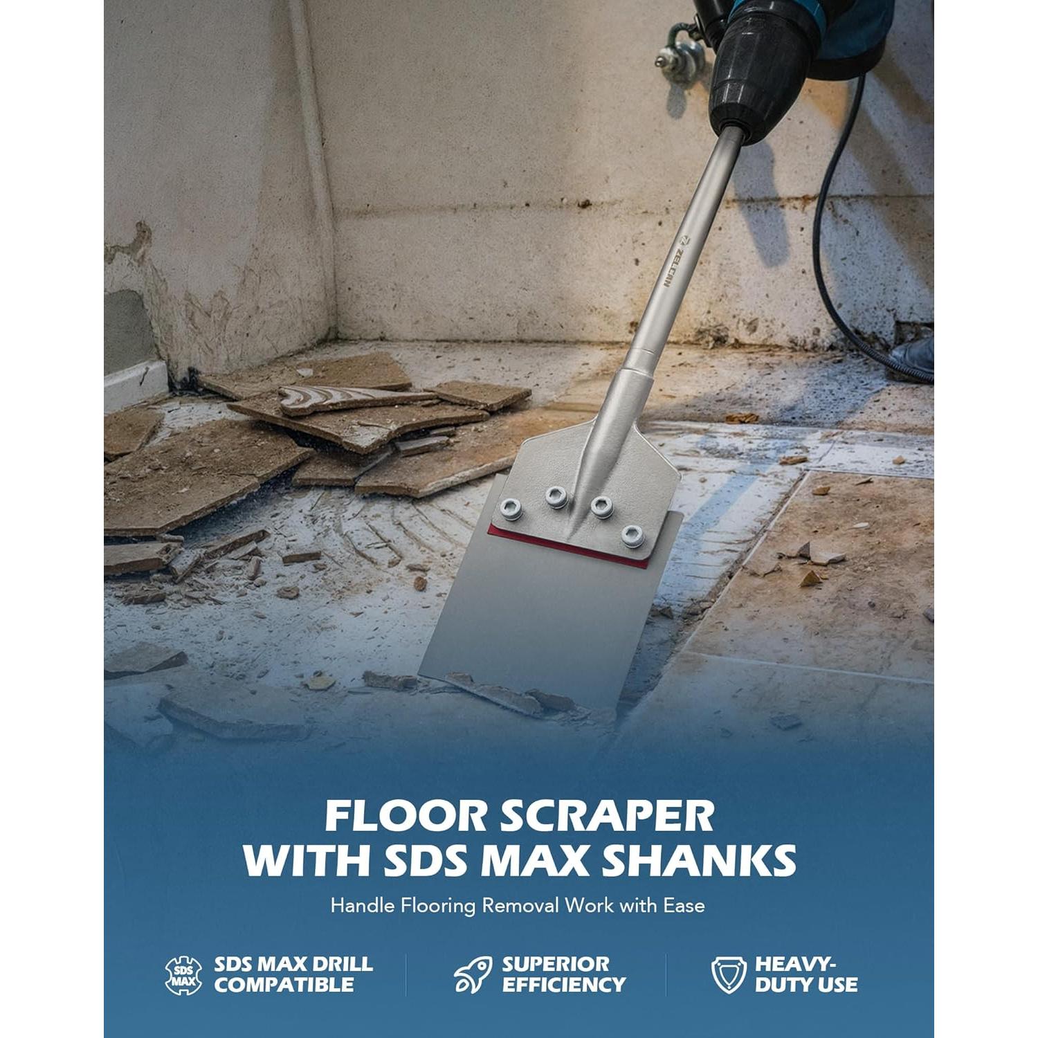 Raspador de Suelo SDS Max ZELCAN 15.24 cm Mango Largo