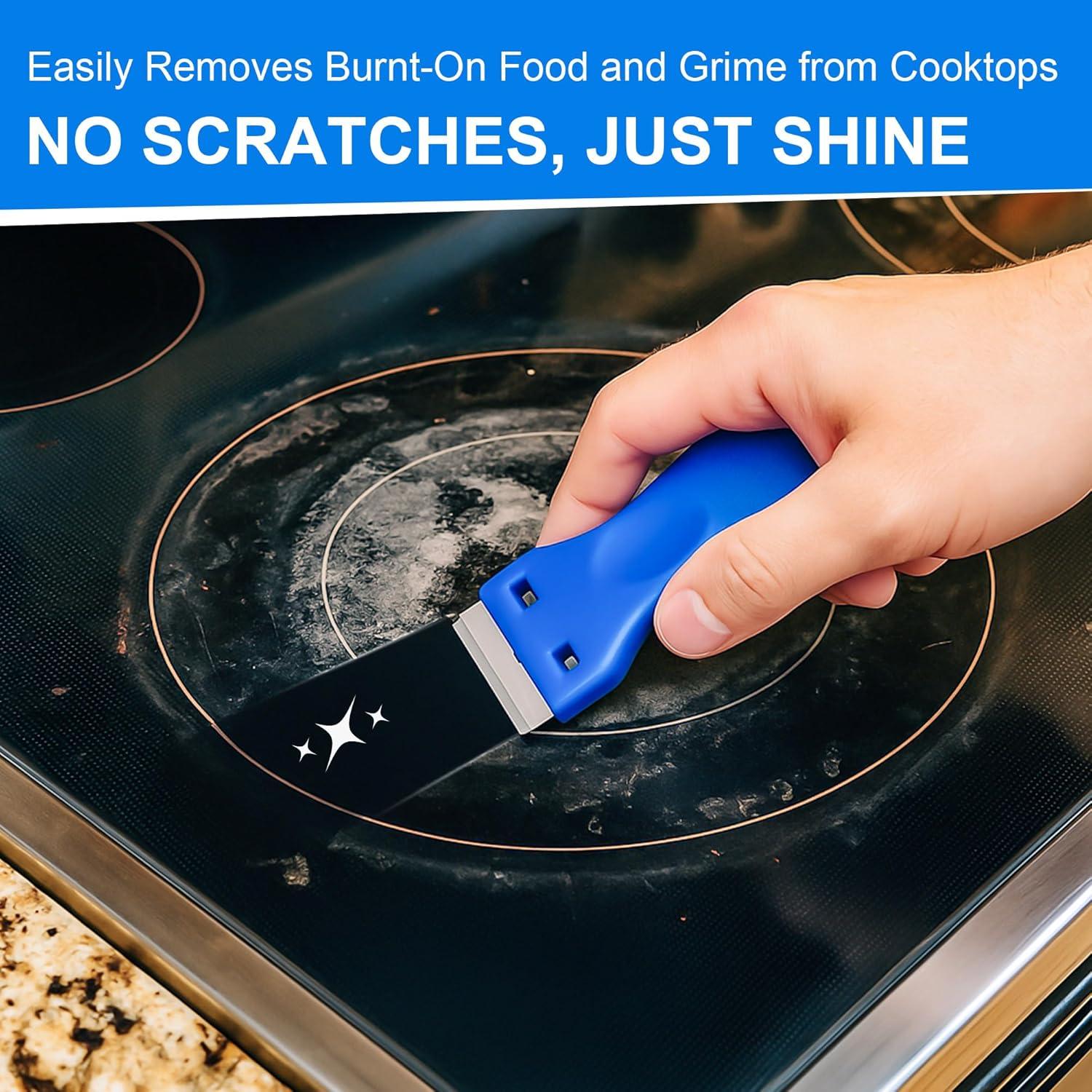 Kit de limpieza para estufas de vidrio Enhon con raspador y almohadillas