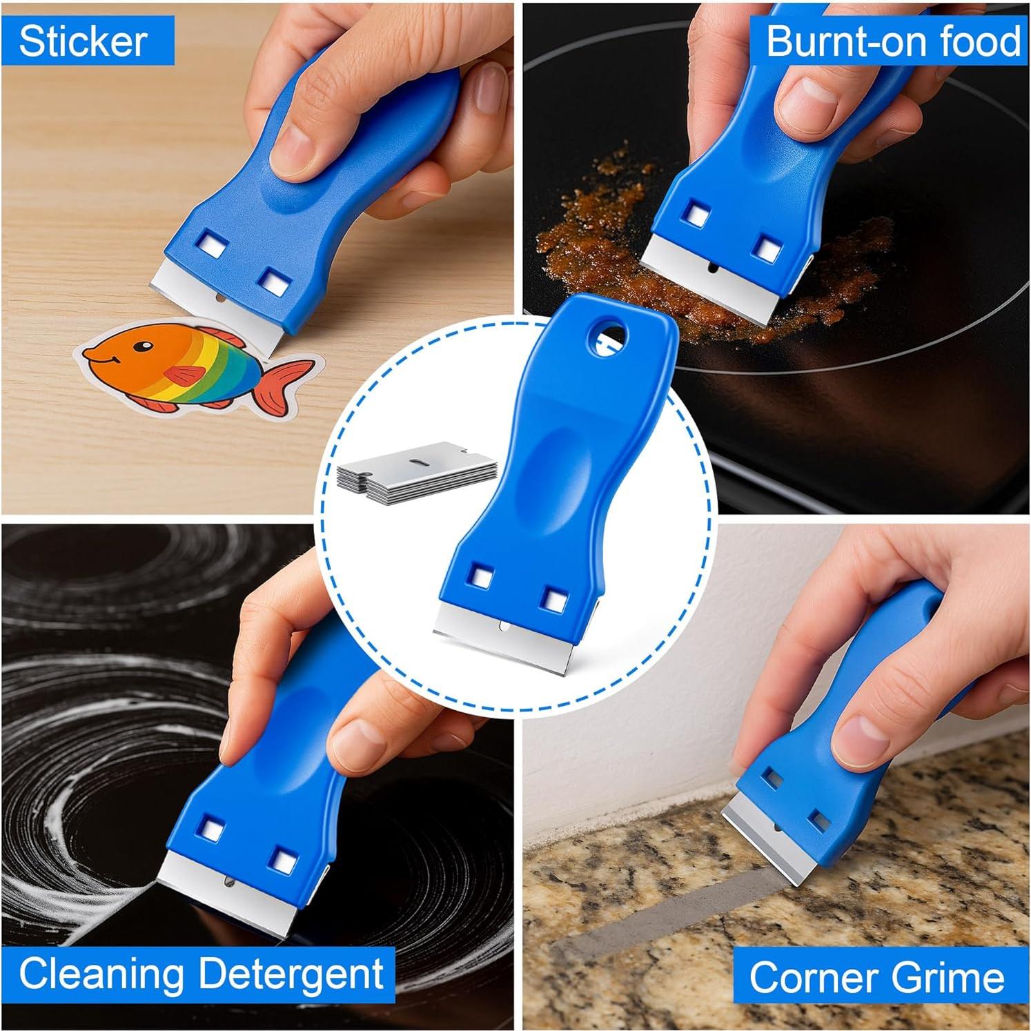 Kit de limpieza para estufas de vidrio Enhon con raspador y almohadillas