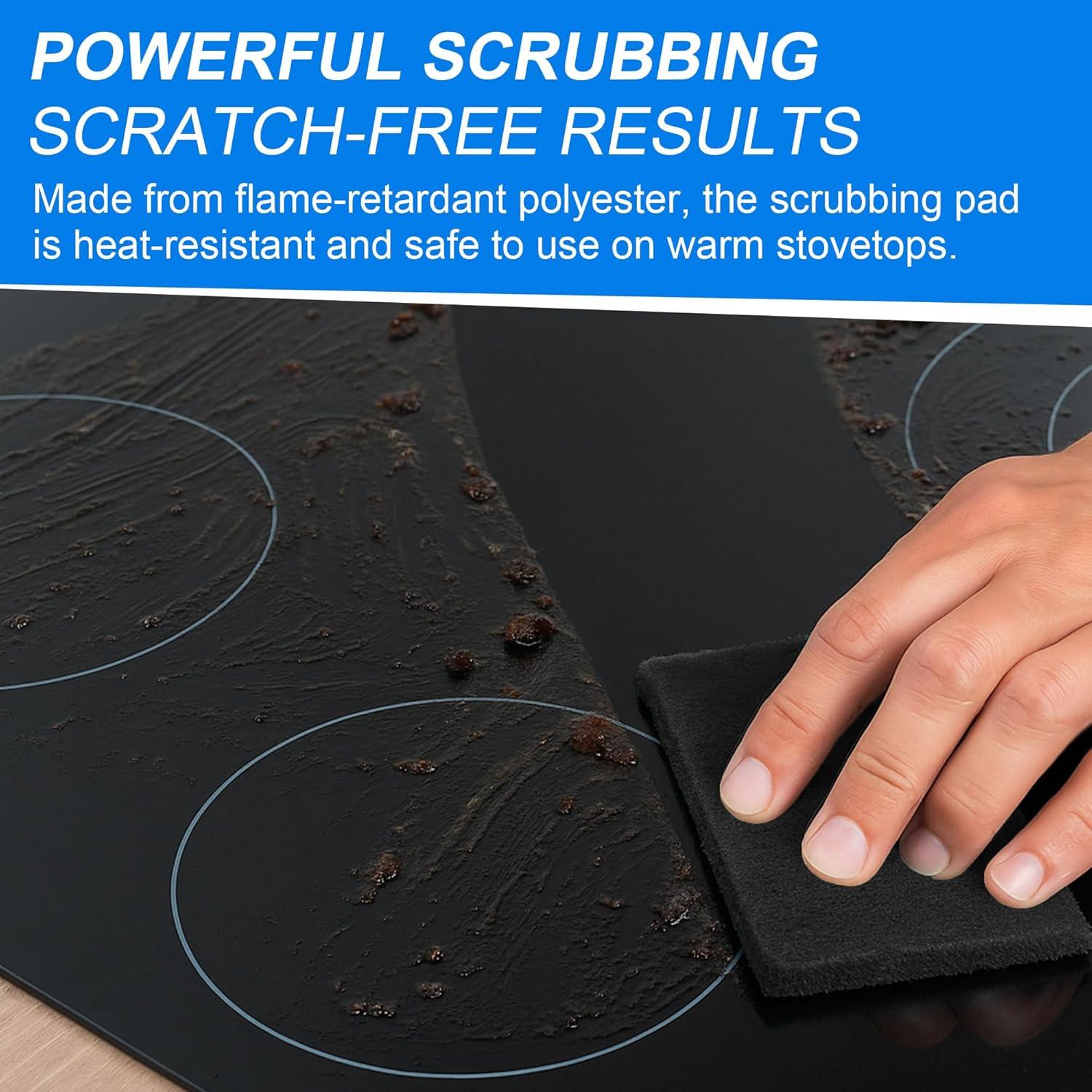 Kit de limpieza para estufas de vidrio Enhon con raspador y almohadillas