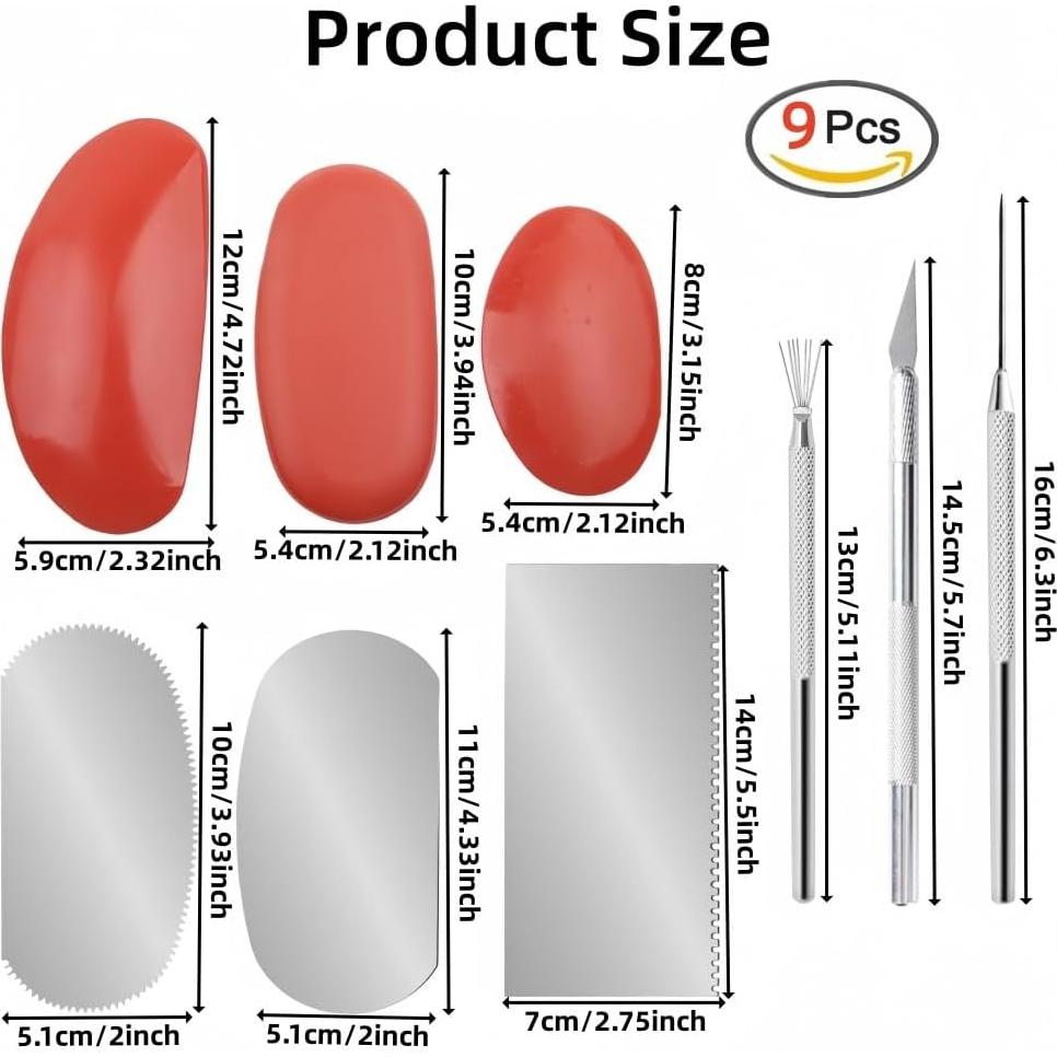 Kit de Herramientas de Cerámica Accfore - 9 Piezas para Modelado