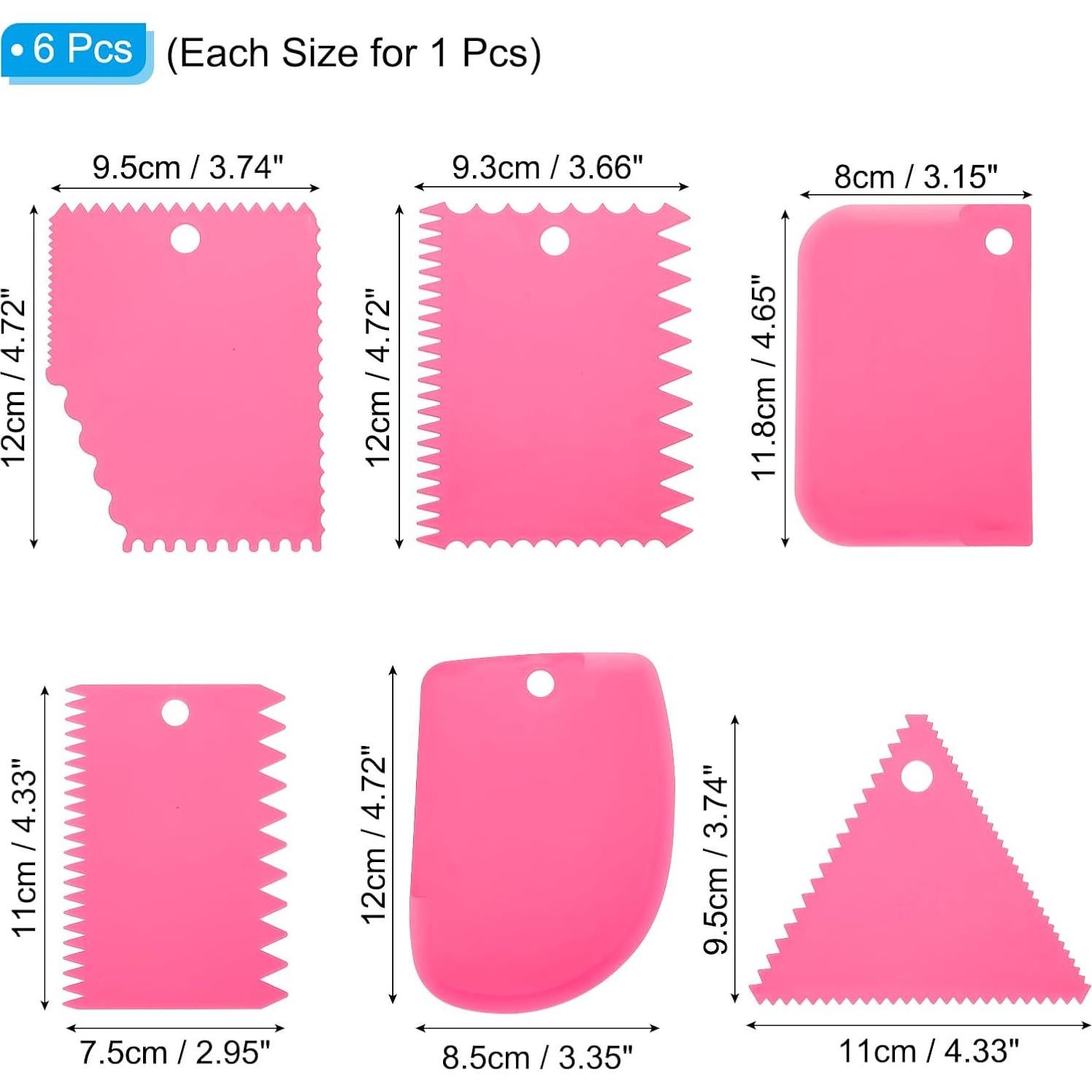 Kit de Raspadores de Arcilla PATIKIL 6 Pcs Rosa 15x15cm