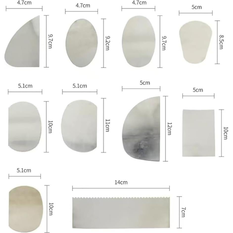 Raspadores de Arcilla GSHLLO 10 Pcs Acero Inoxidable