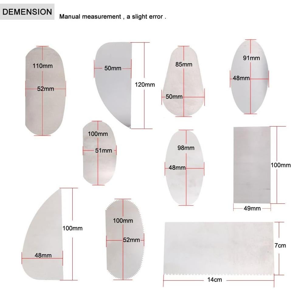 Raspadores de Acero Inoxidable COMIART para Cerámica y Arcilla - 10 Piezas