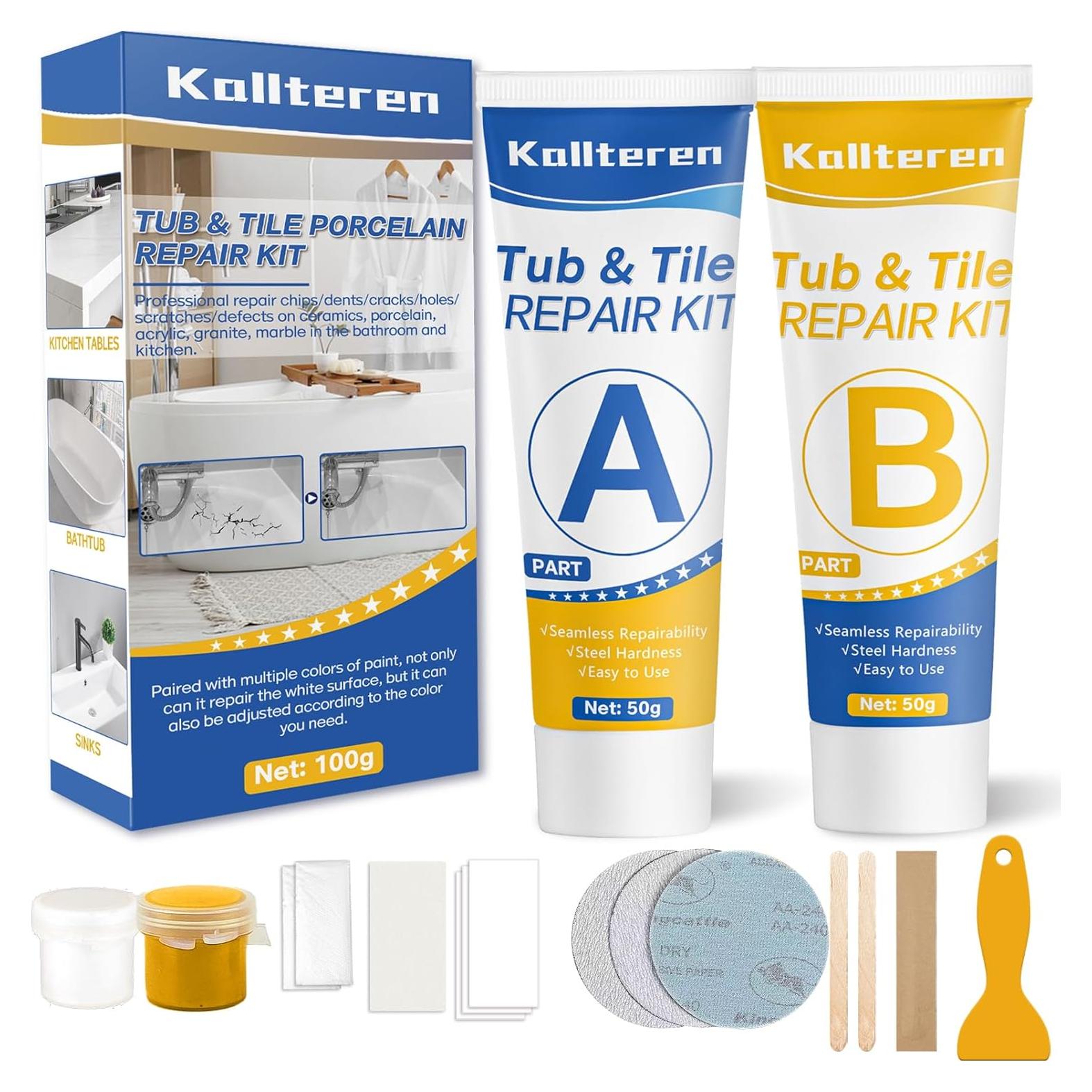Kit de Reparación de Porcelana Kallteren 159g - Resina Blanca