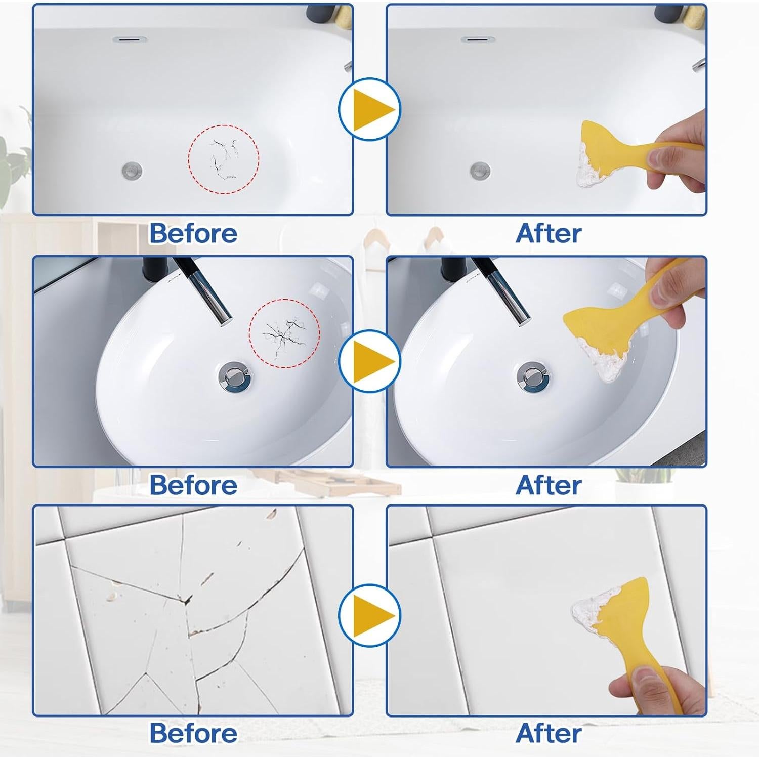 Kit de Reparación de Porcelana Kallteren 159g - Resina Blanca