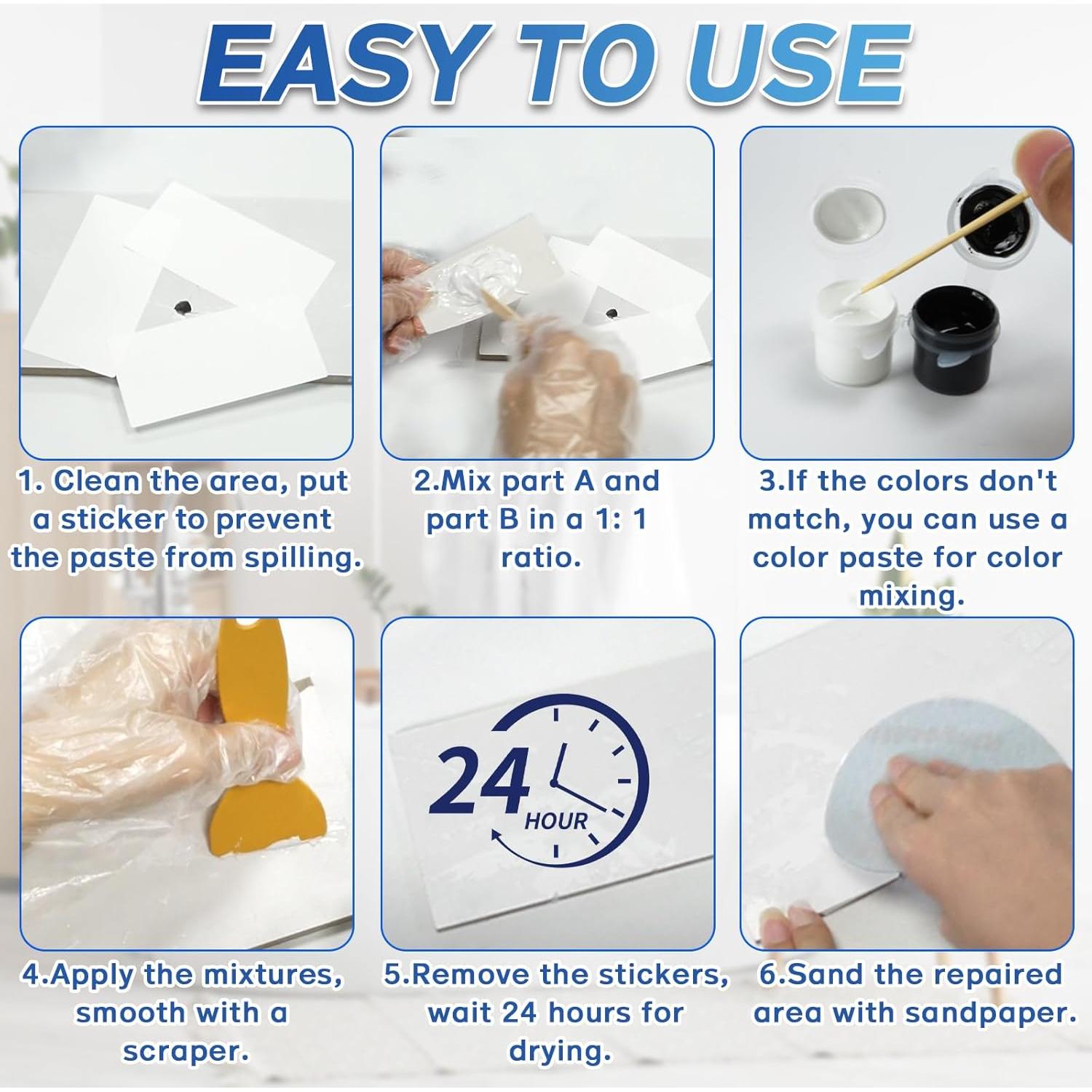 Kit de Reparación de Porcelana Kallteren 159g - Resina Blanca