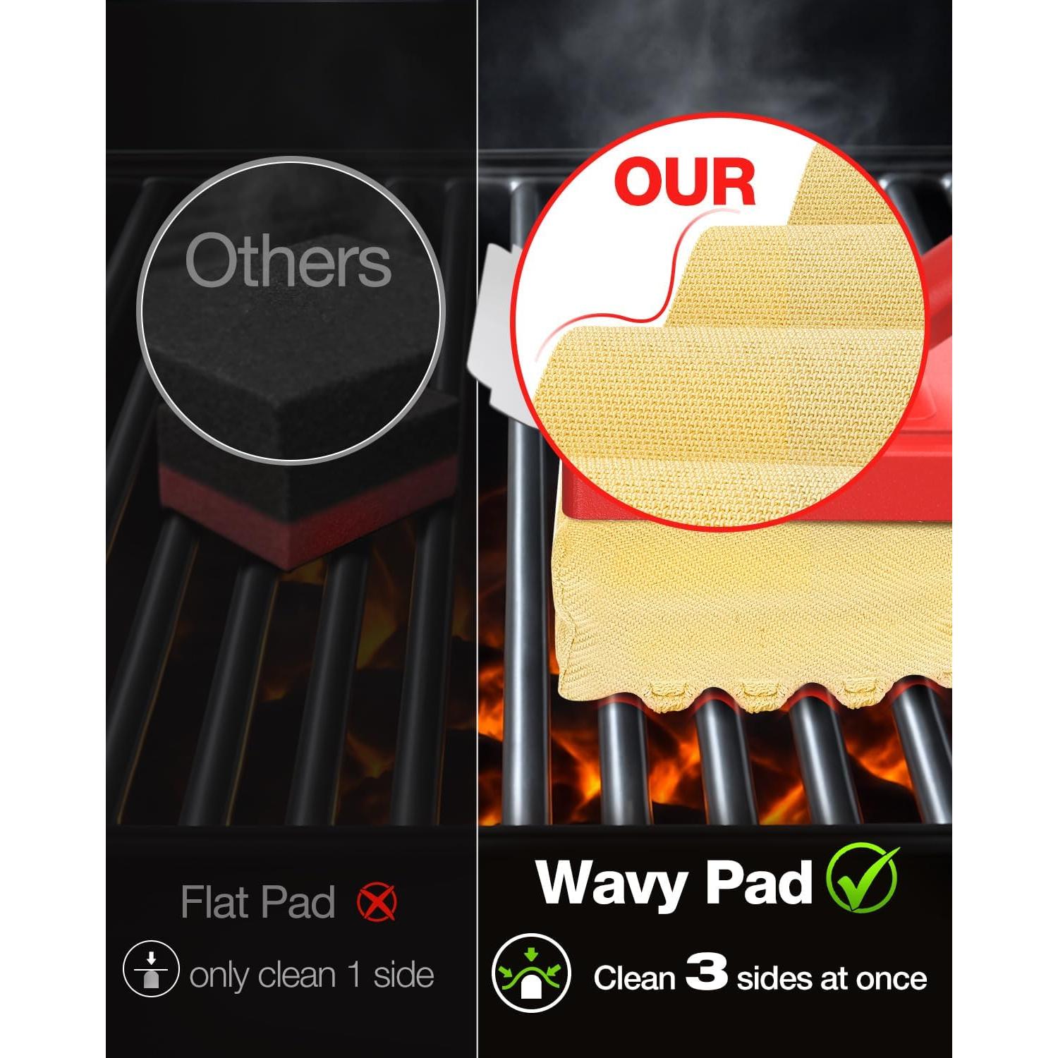 Cepillo de Parrilla Juecity Sin Cerda con 2 Cabezas Reemplazables