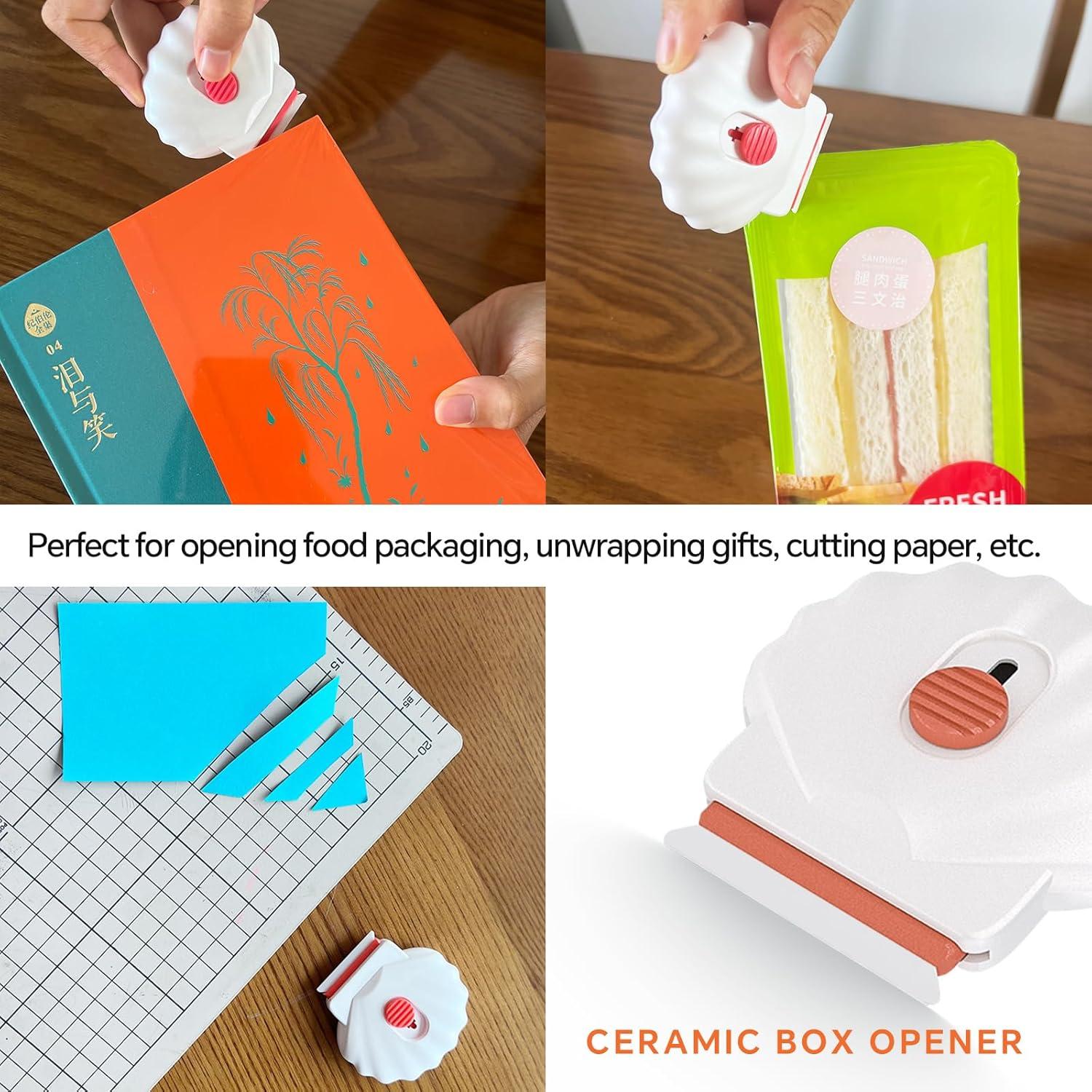 Cortador Manual Retráctil WikiBox con Raspador de Cerámica Blanco