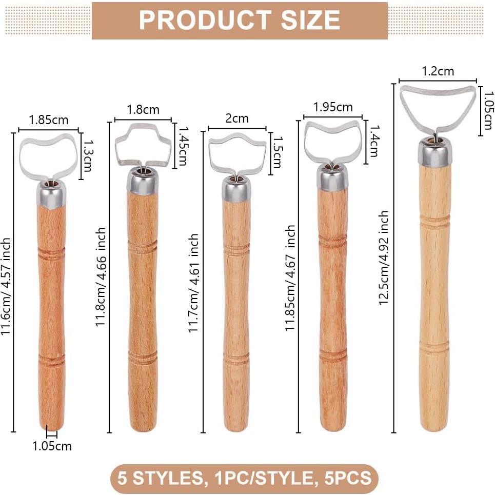 Kit de Herramientas de Escultura OLYCRAFT 5 Pcs de Madera