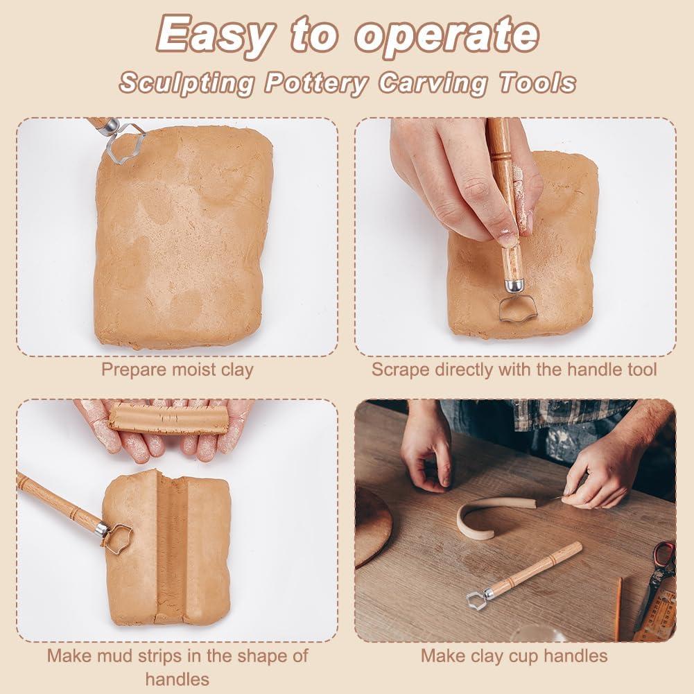 Kit de Herramientas de Escultura OLYCRAFT 5 Pcs de Madera