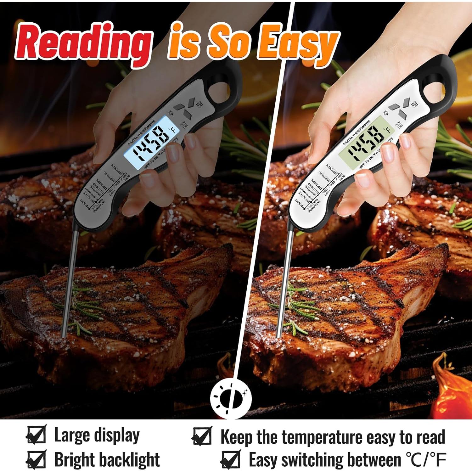 Termómetro Digital de Carne Jamestry IP67 con Retroiluminación