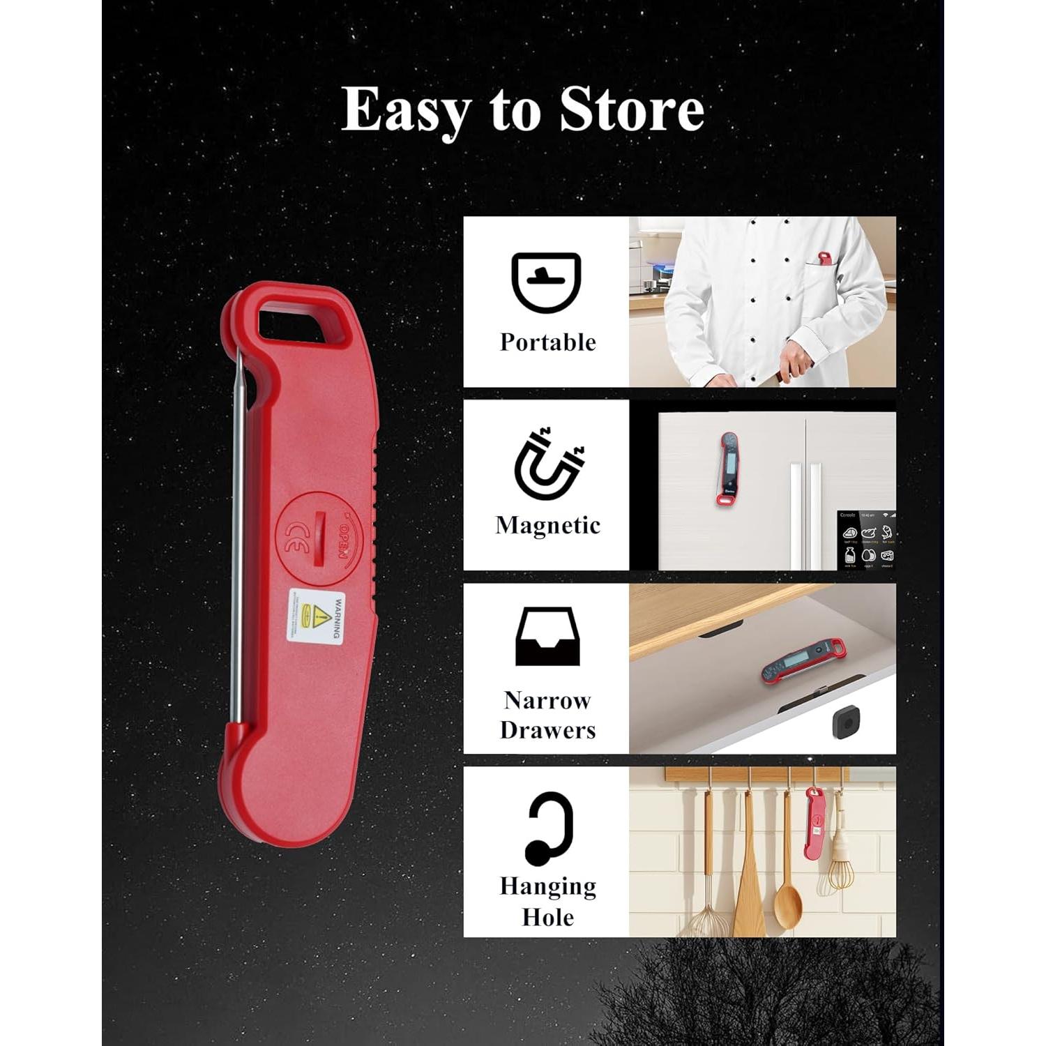 Termómetro Digital Instantáneo Wisebee para Carne Rojo - IP66