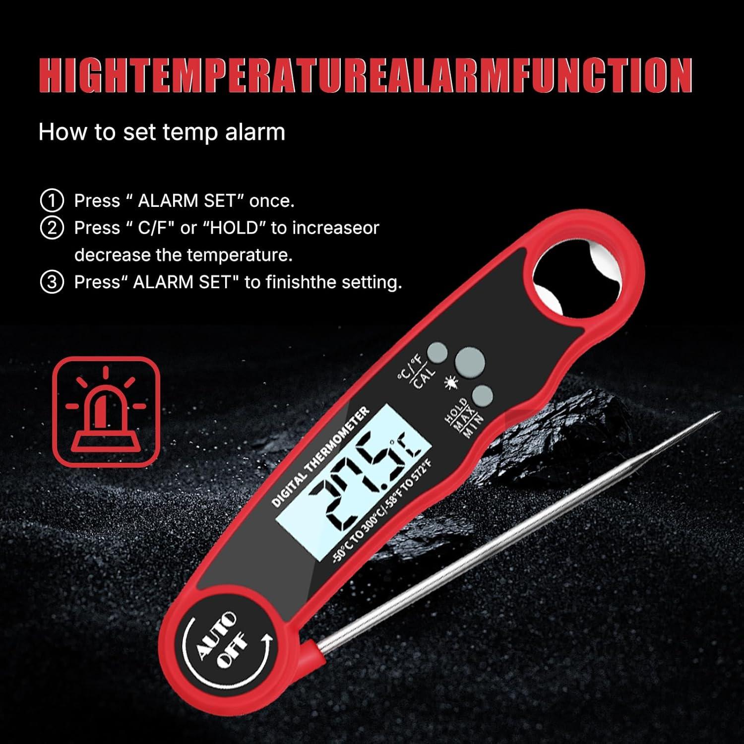 Termómetro Digital para Carne Clownya, Lectura Instantánea, Impermeable