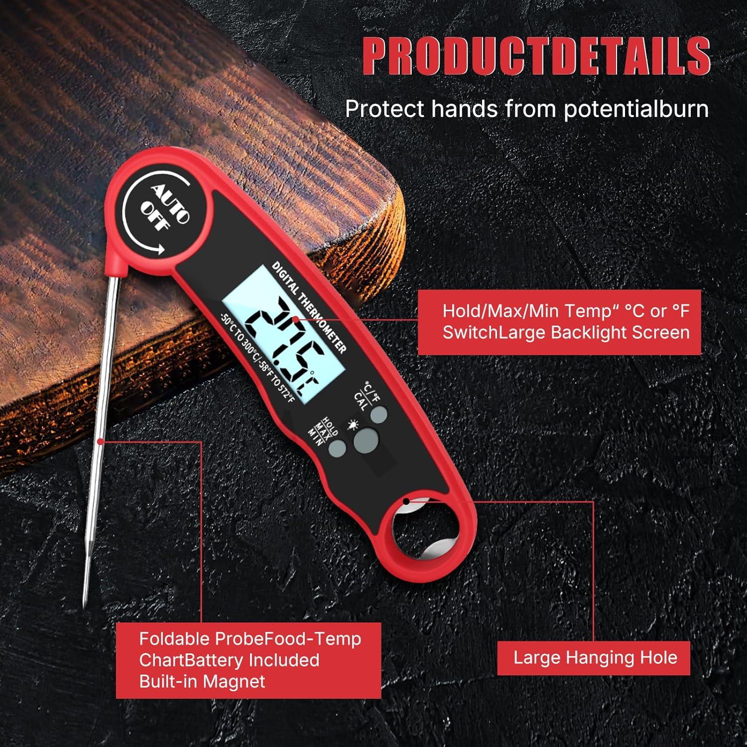 Termómetro Digital para Carne Clownya, Lectura Instantánea, Impermeable