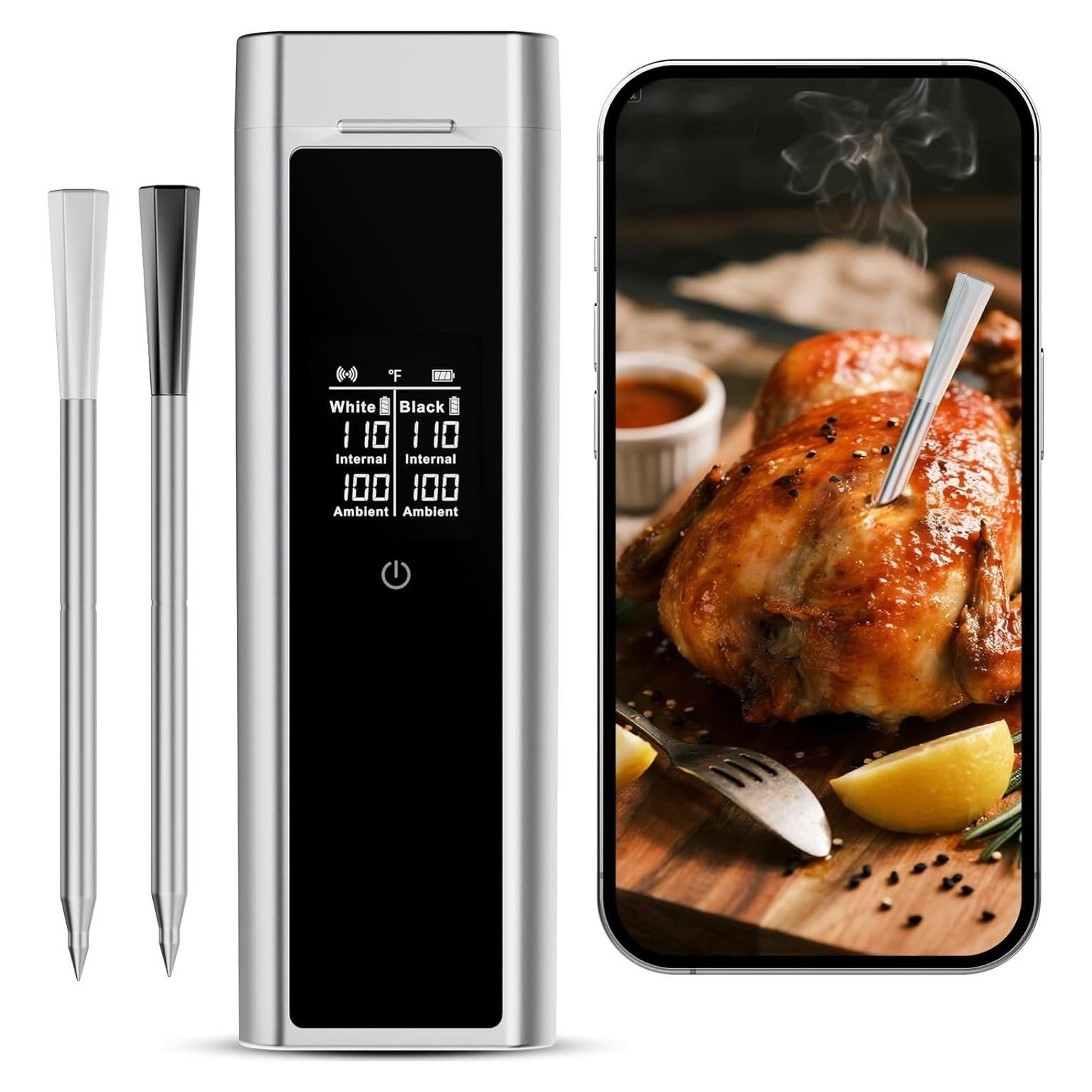 Termómetro Digital Inalámbrico de Carne Euiivnt con Doble Sonda