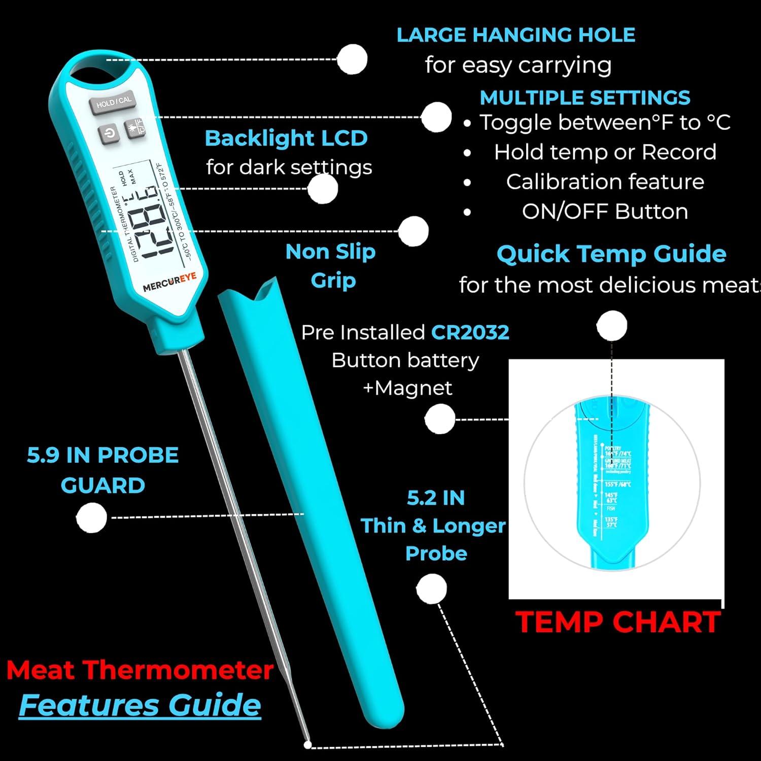Termómetro Digital de Carne MERCUREYE DT-109A Impermeable