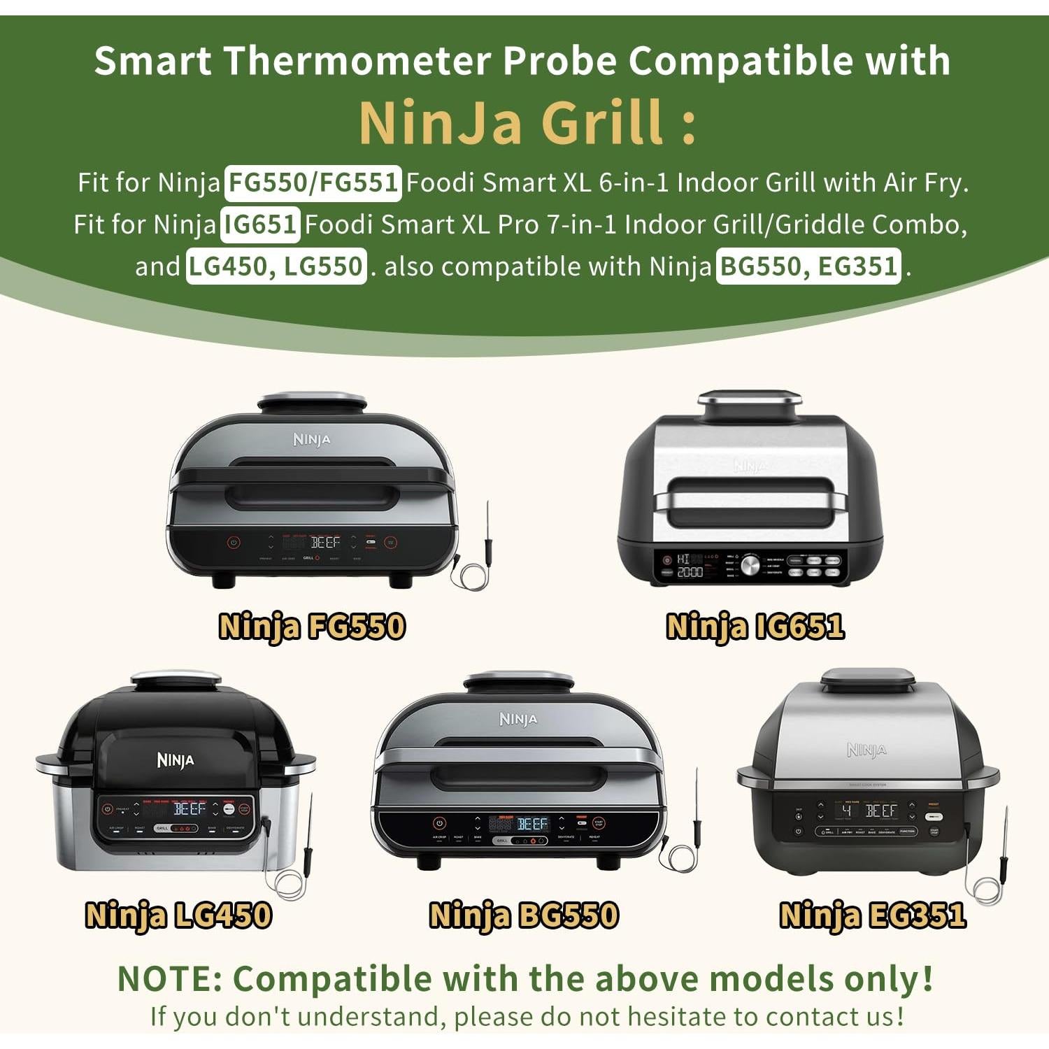 Sonda de Temperatura para Carne Ninja FG551/FG550 - Acero Inoxidable