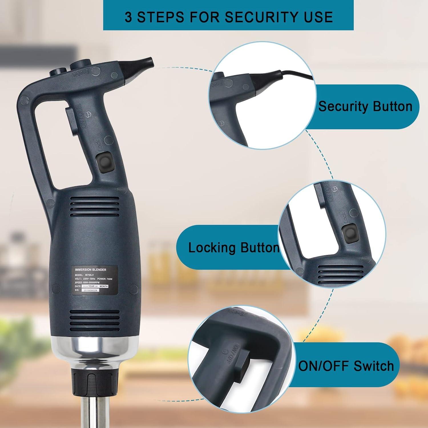 Batidora de Inmersión Li Bai 750W Acero Inoxidable 35.56cm