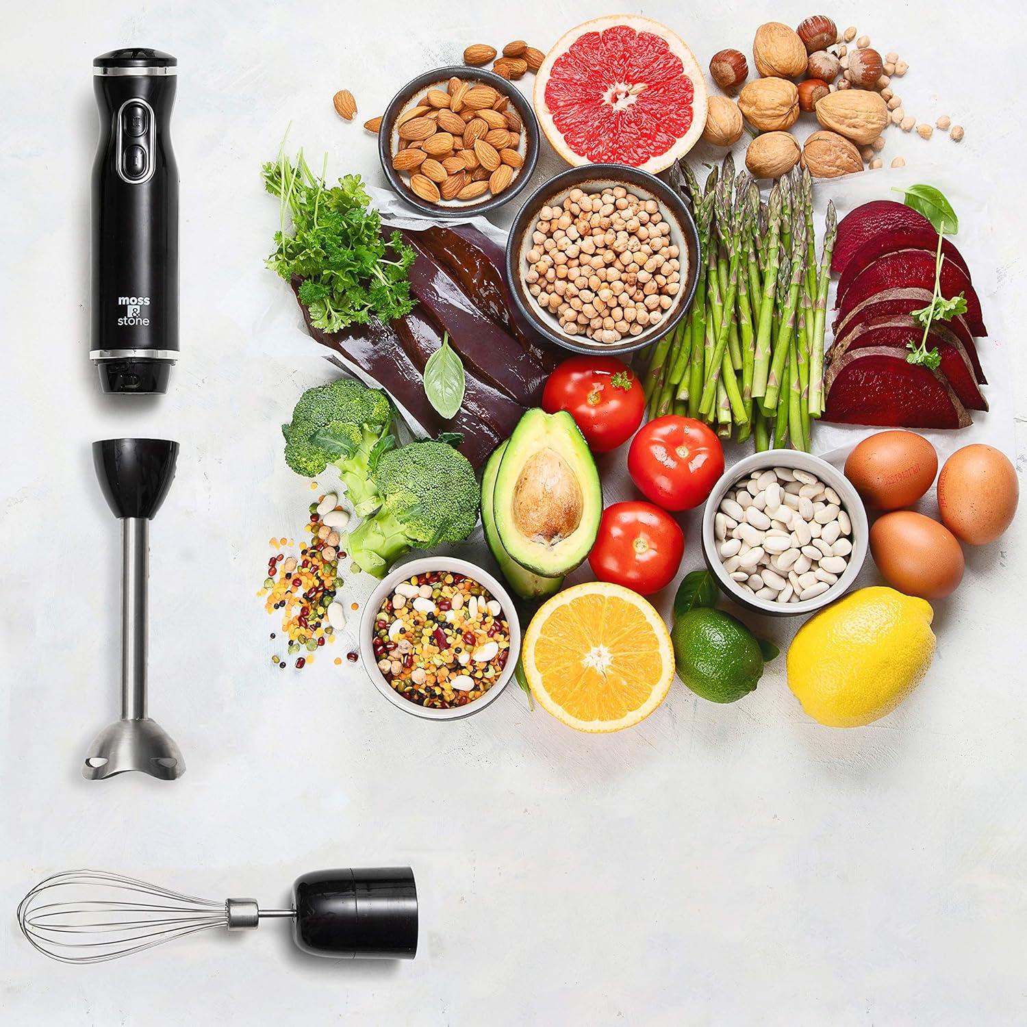 Batidora de Mano Moss & Stone 300W Negra con Batidor de Huevos