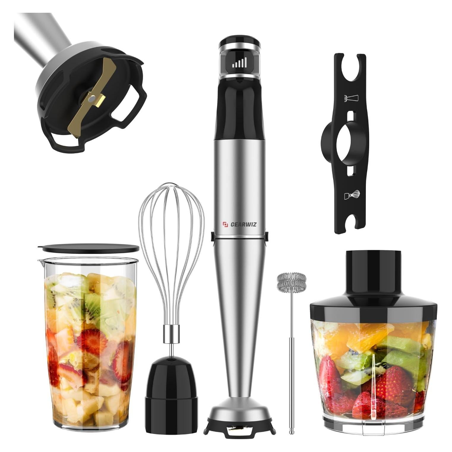 Batidora de Mano Gearwiz 1100W 6 en 1 con Accesorios
