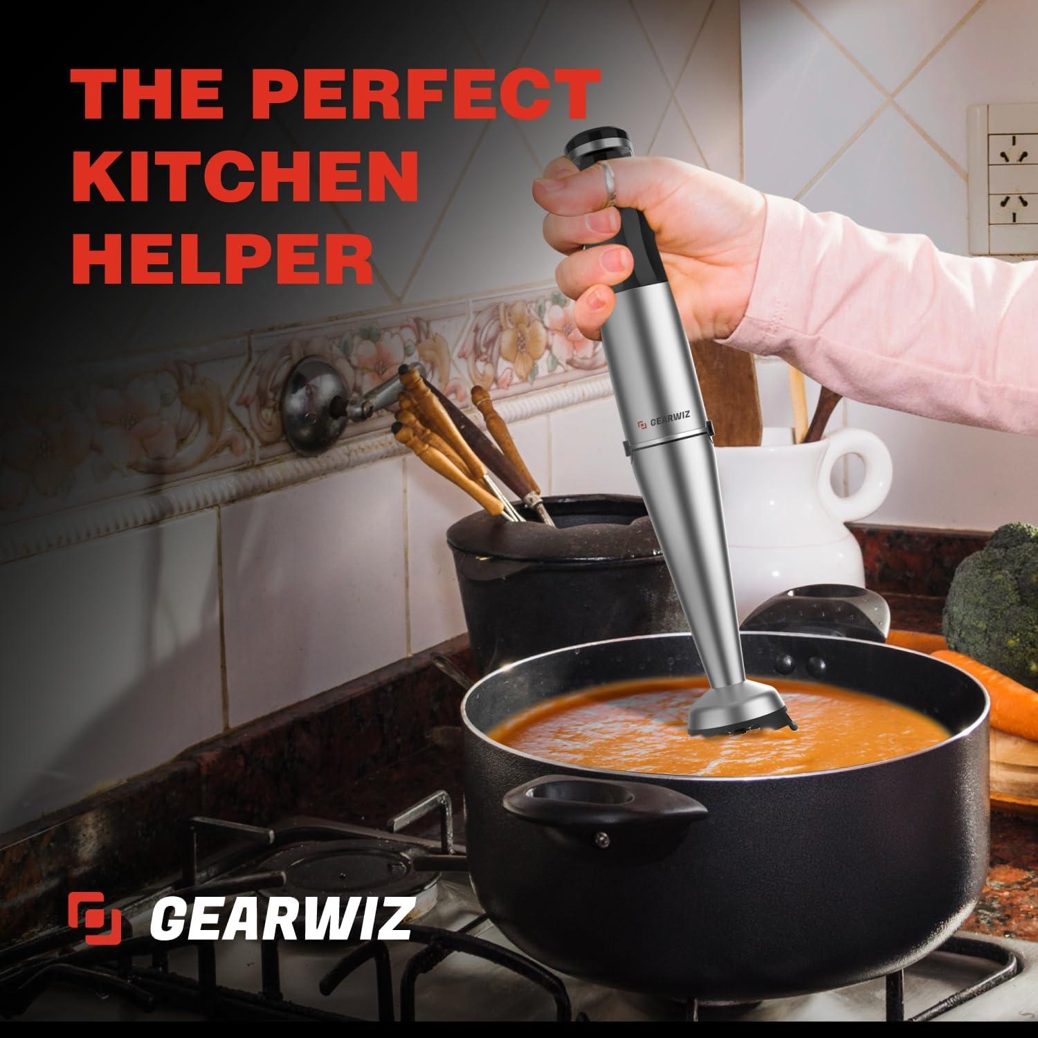 Batidora de Mano Gearwiz 1100W 6 en 1 con Accesorios