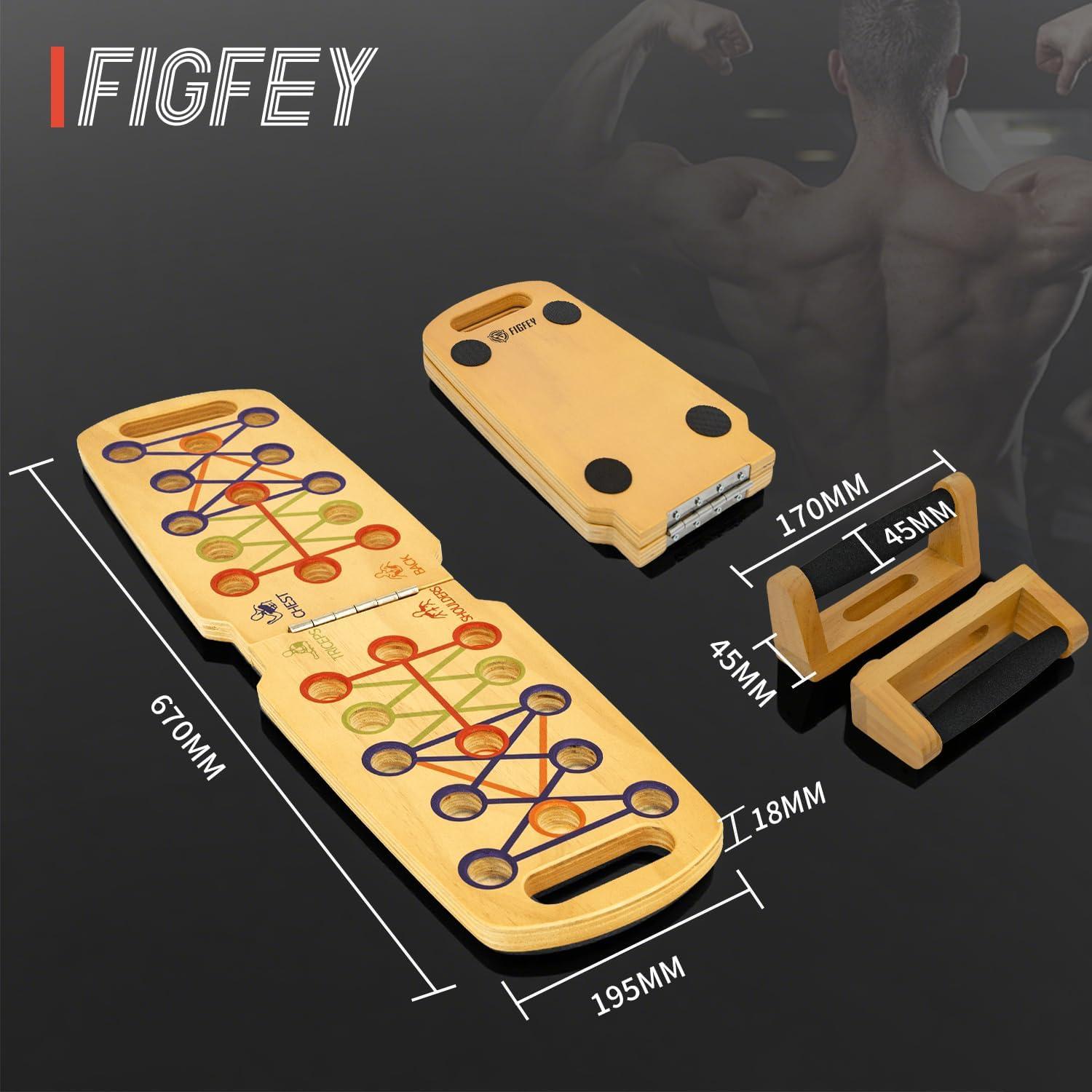 Tablero de Flexiones Portátil Figfey de Madera 14 en 1