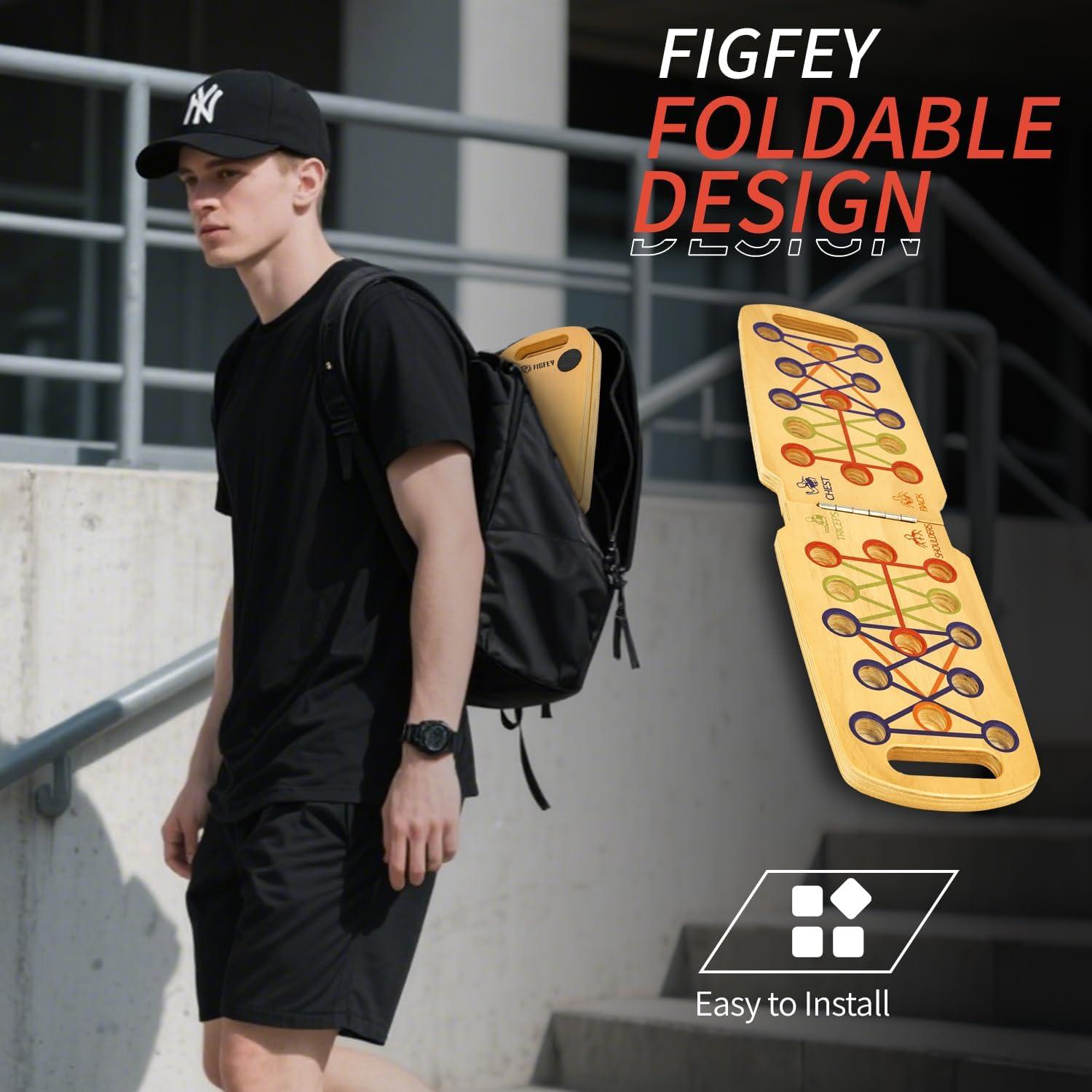 Tablero de Flexiones Portátil Figfey de Madera 14 en 1