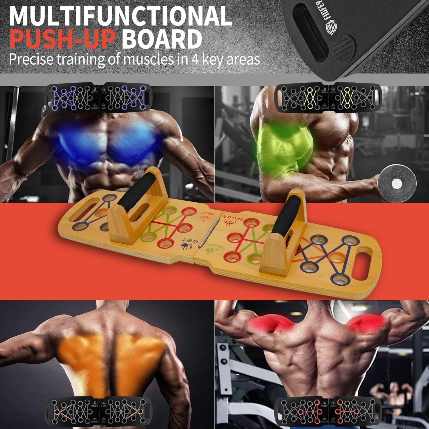 Tablero de Flexiones Portátil Figfey de Madera 14 en 1