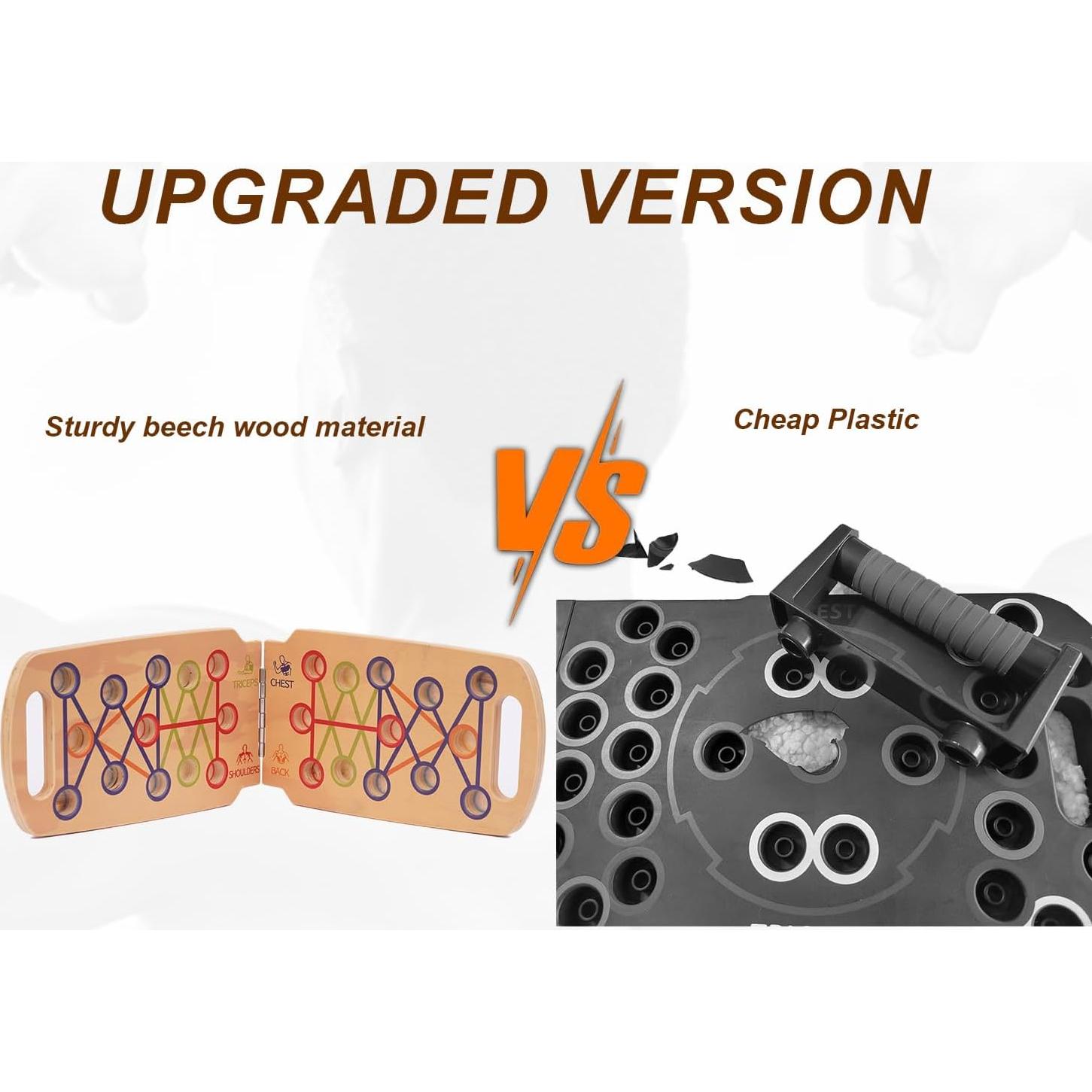 Tablero de Flexiones Portátil Figfey de Madera 14 en 1