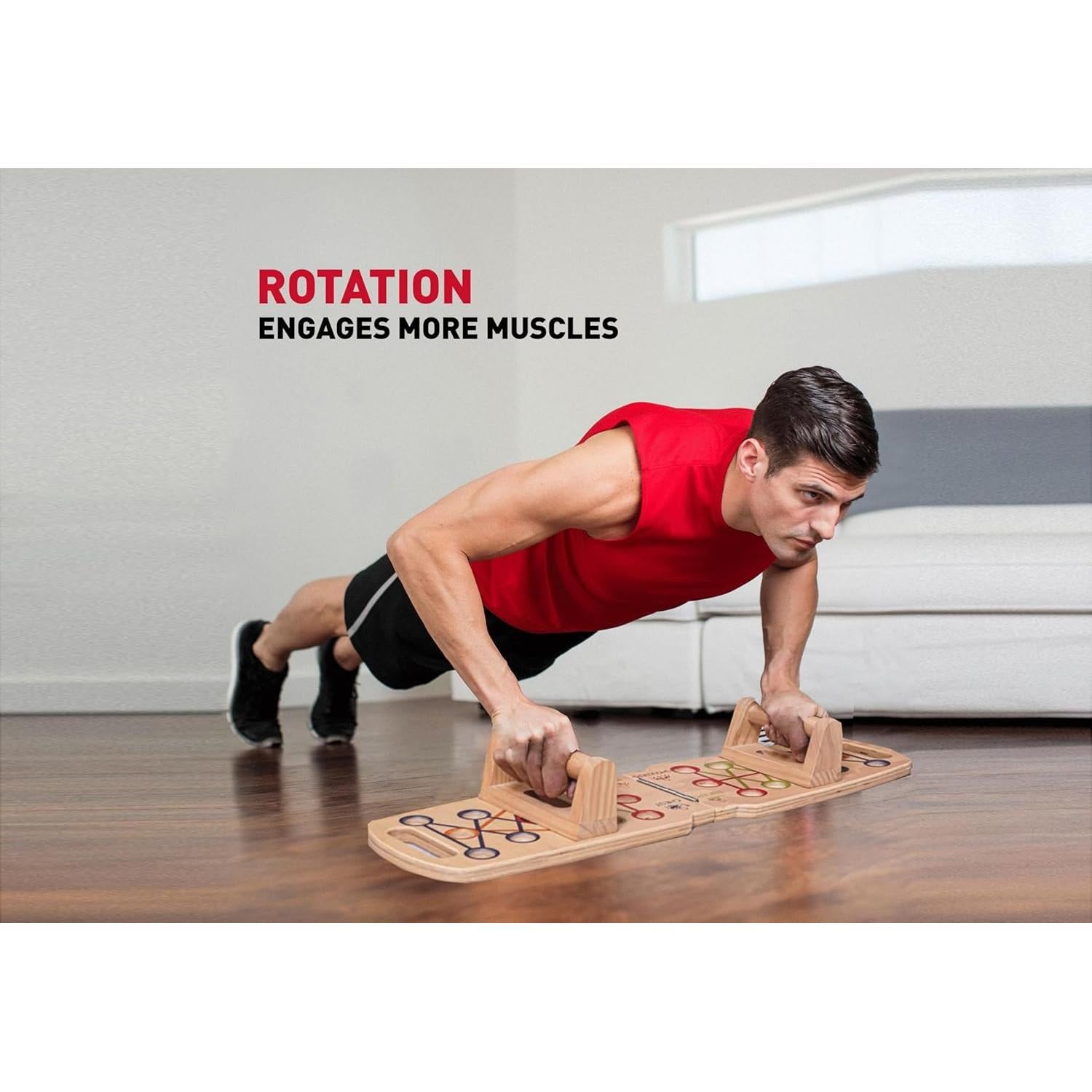 Tablero de Flexiones Portátil Figfey de Madera 14 en 1