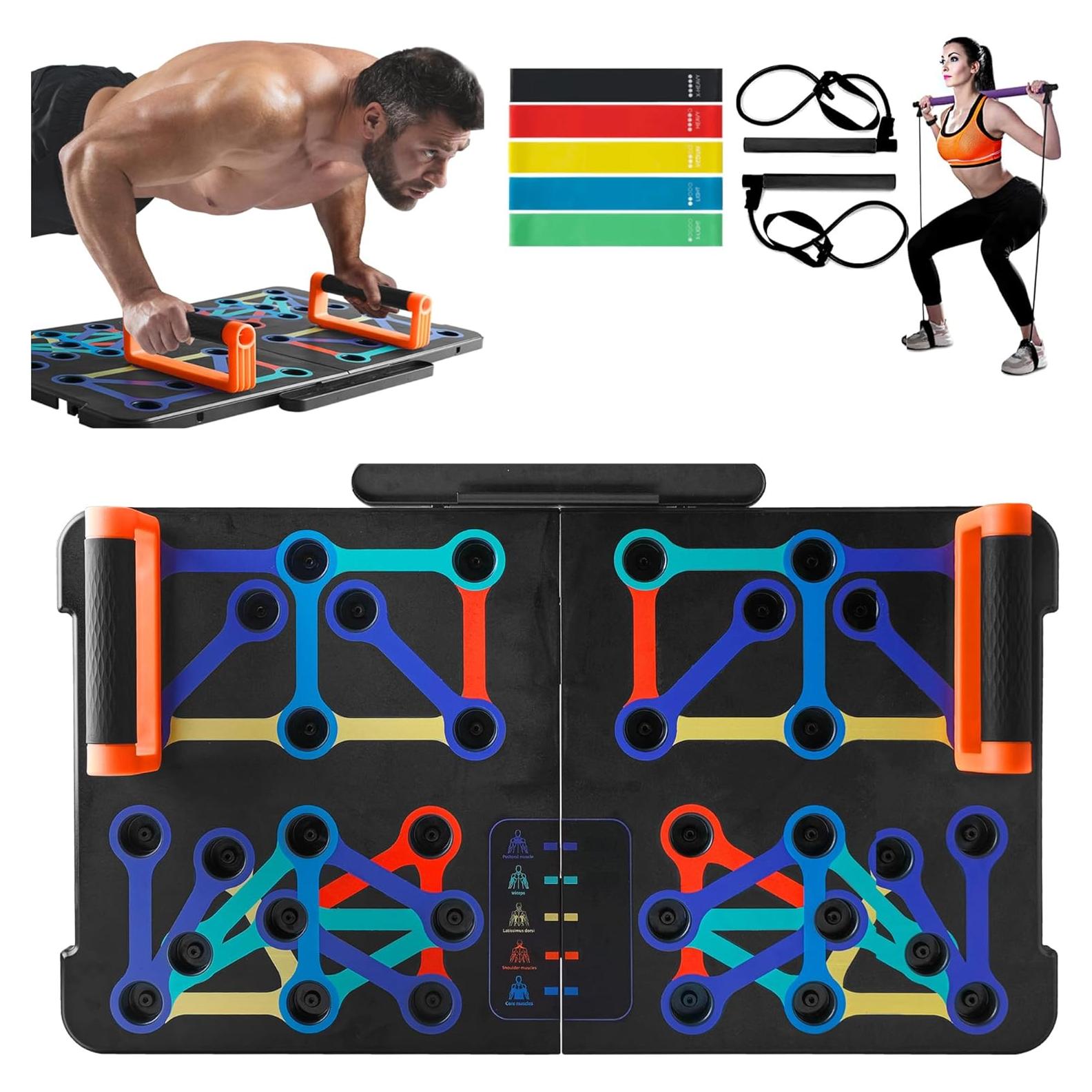 Tabla de Flexiones Portátil SQUATZ con Bandas de Resistencia