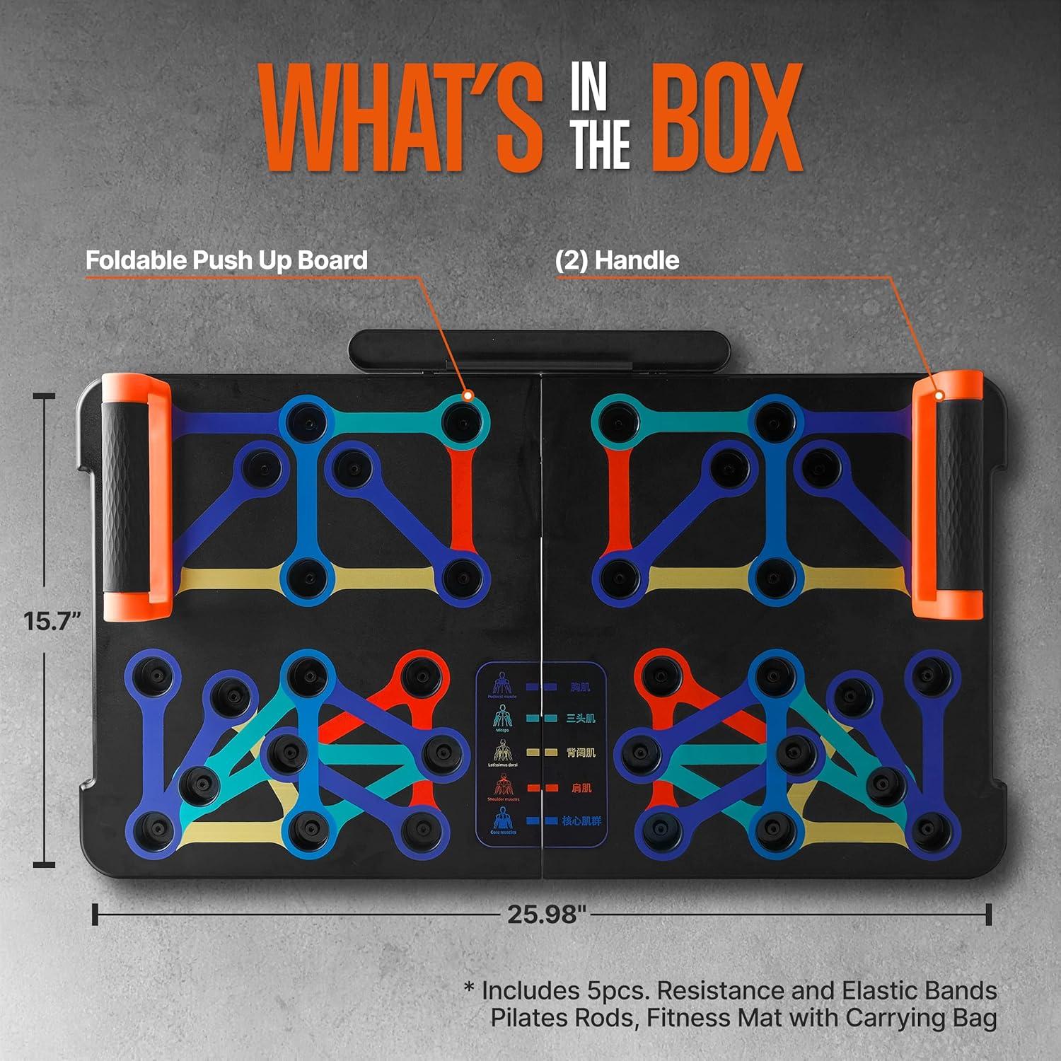 Tabla de Flexiones Portátil SQUATZ con Bandas de Resistencia