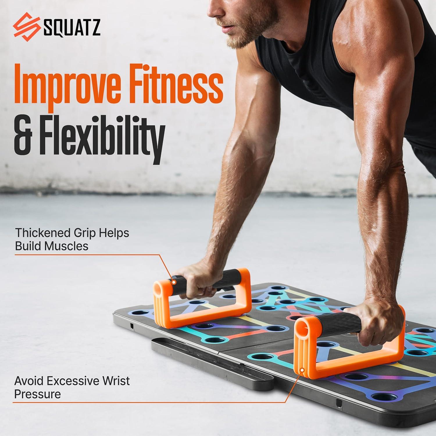 Tabla de Flexiones Portátil SQUATZ con Bandas de Resistencia