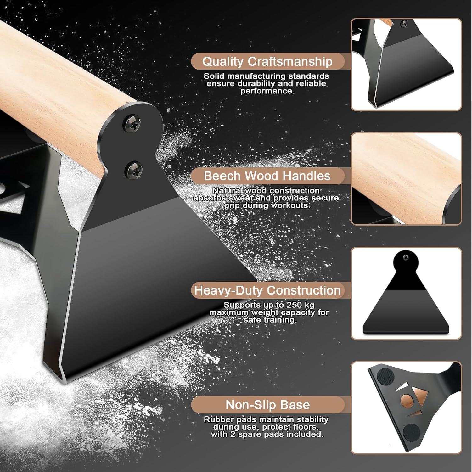 Parallettes Rolitwils de Acero y Madera para Calistenia 250kg