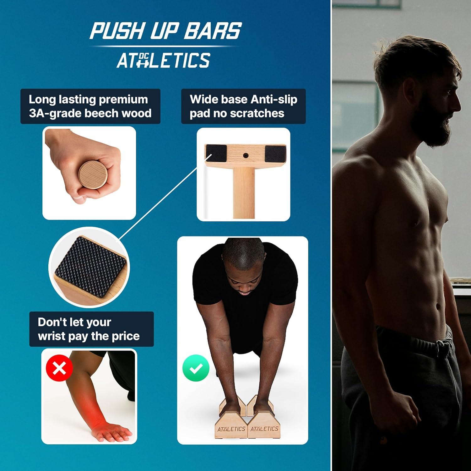 Parallettes de Madera DC Athletics - Barras de Flexiones 30cm