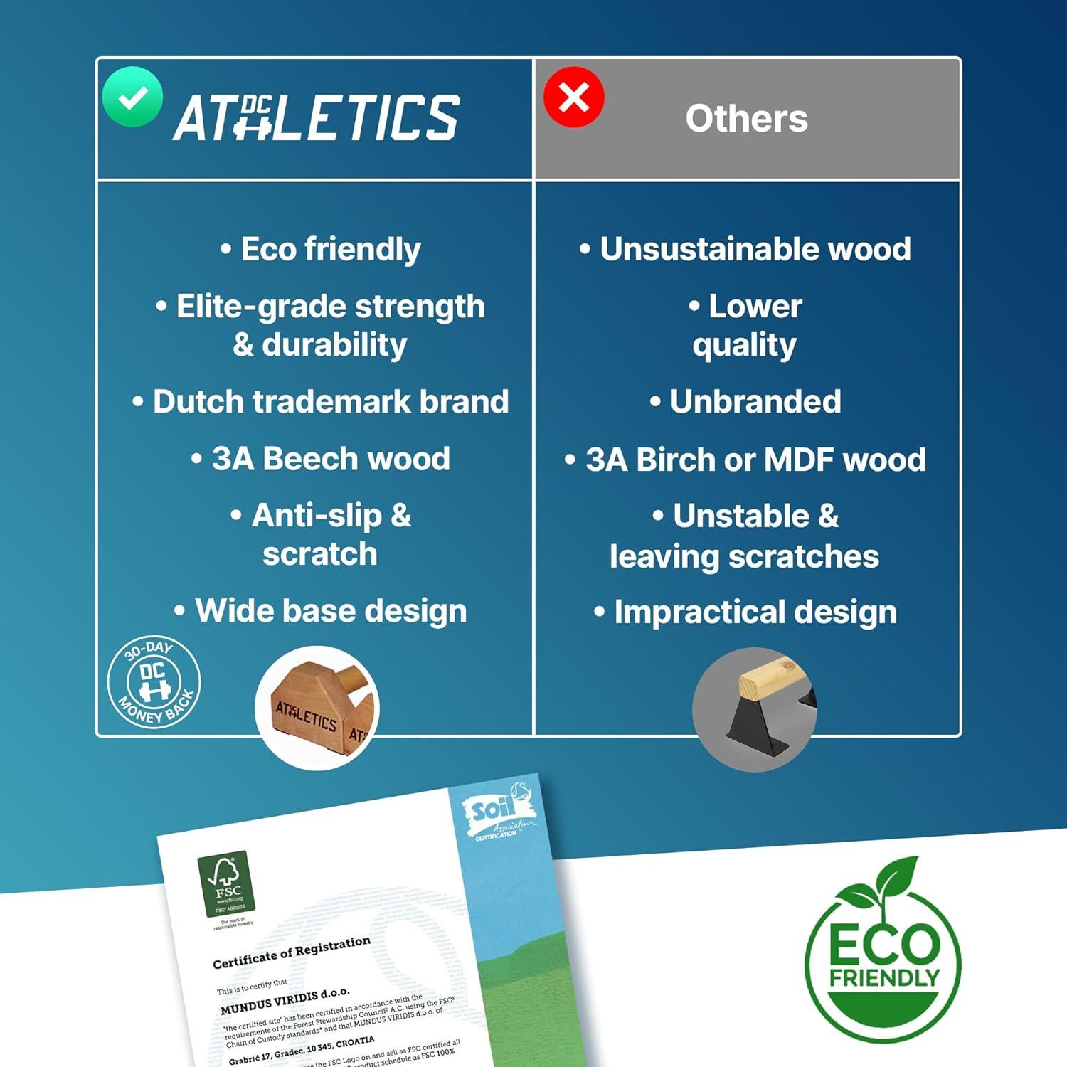 Parallettes de Madera DC Athletics - Barras de Flexiones 30cm