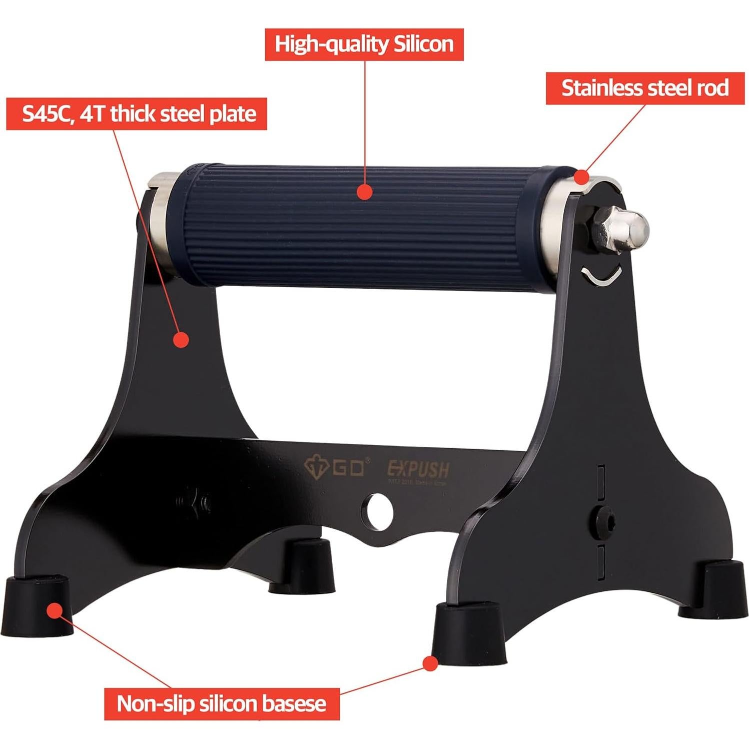 Barras de Flexiones Antideslizantes GD EXPUSH Metal 2 Unidades