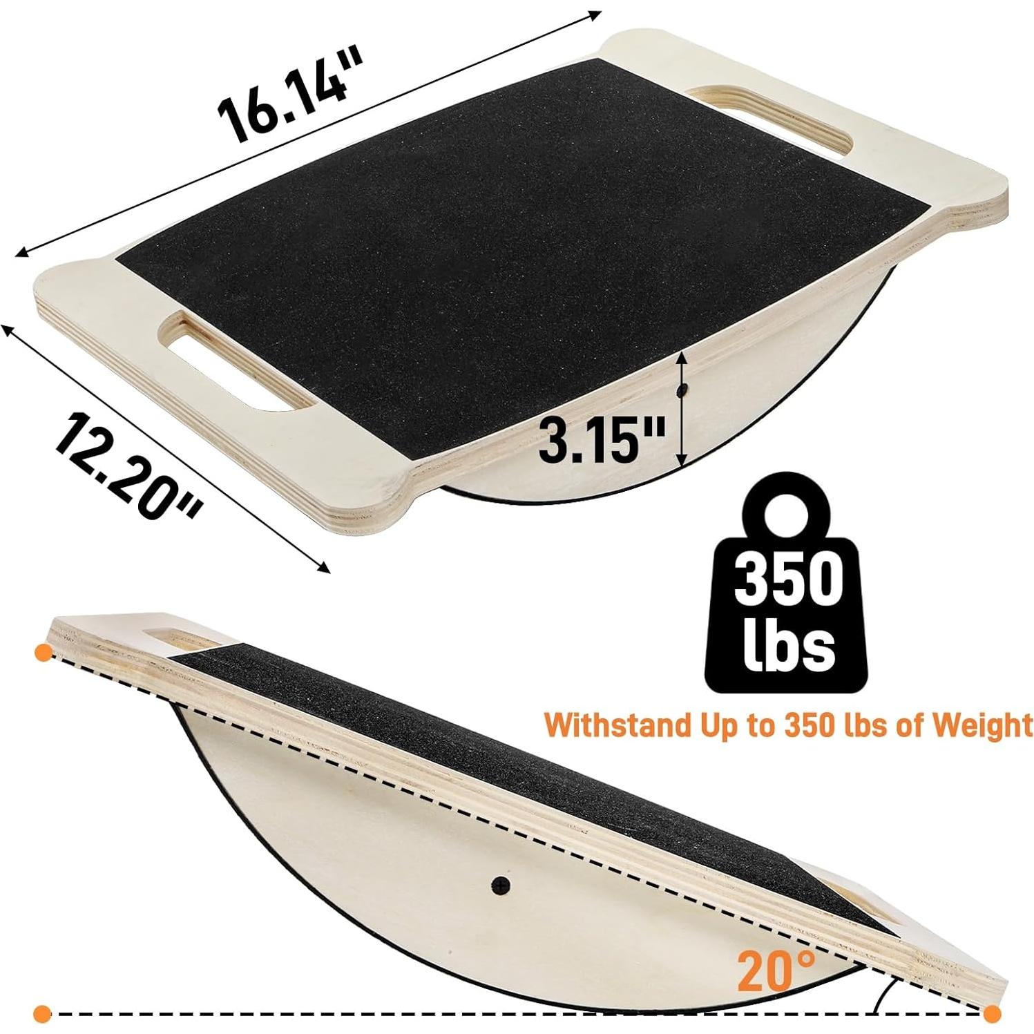 Tabla de Equilibrio de Madera ELFULLY 350LBS Antideslizante