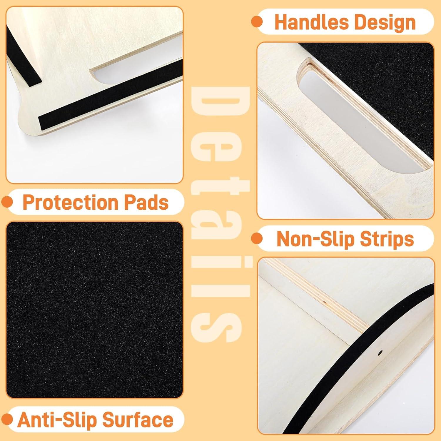 Tabla de Equilibrio de Madera ELFULLY 350LBS Antideslizante