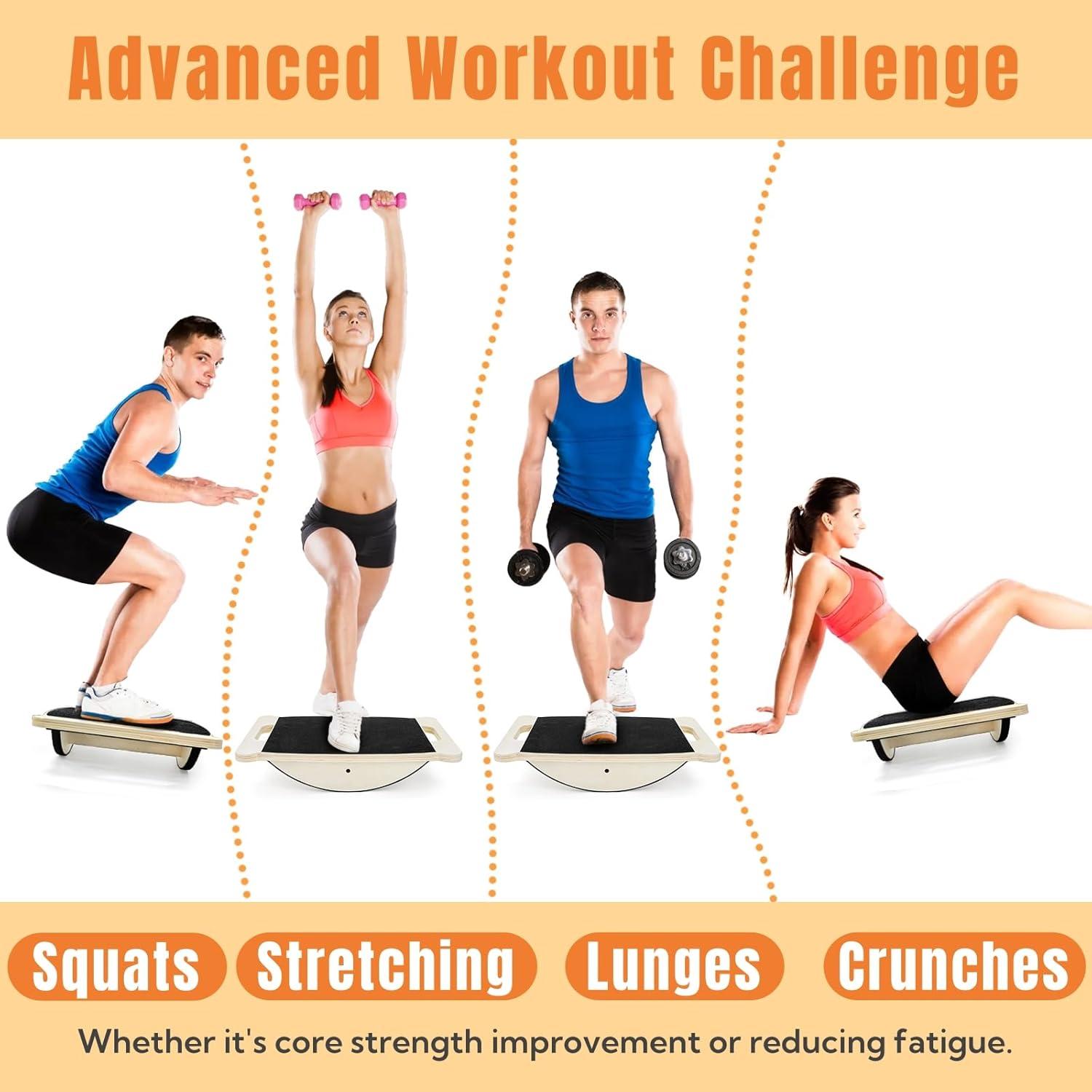 Tabla de Equilibrio de Madera ELFULLY 350LBS Antideslizante