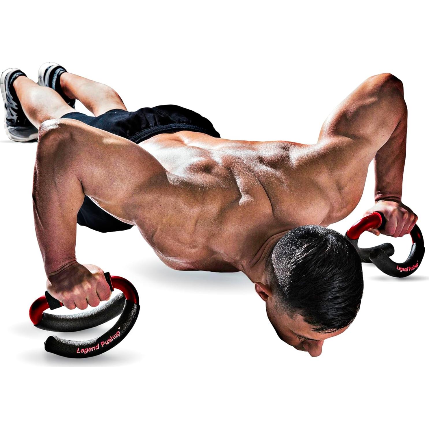 Barras de Flexiones Legend Body con Mango Rotatorio - Rojo