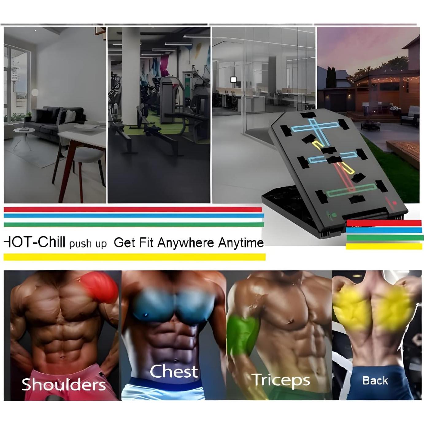 Tablero de Flexiones HOT-Chill Plegable con Agarre de Mano Ajustable