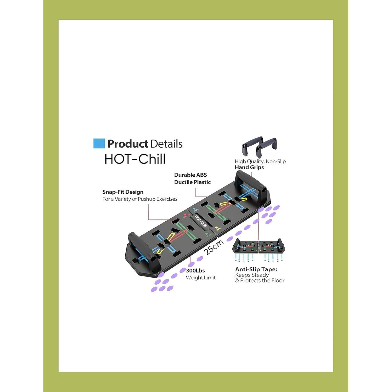 Tablero de Flexiones HOT-Chill Plegable con Agarre de Mano Ajustable